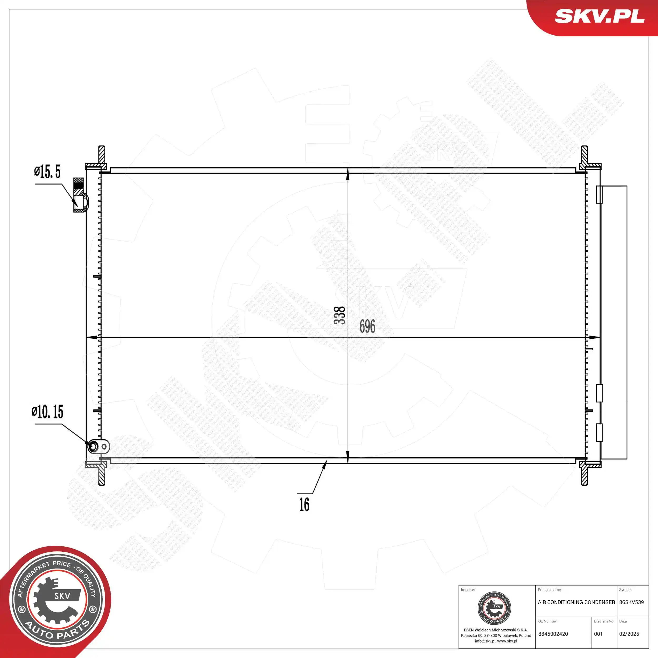 Condenser, air conditioning 86SKV539