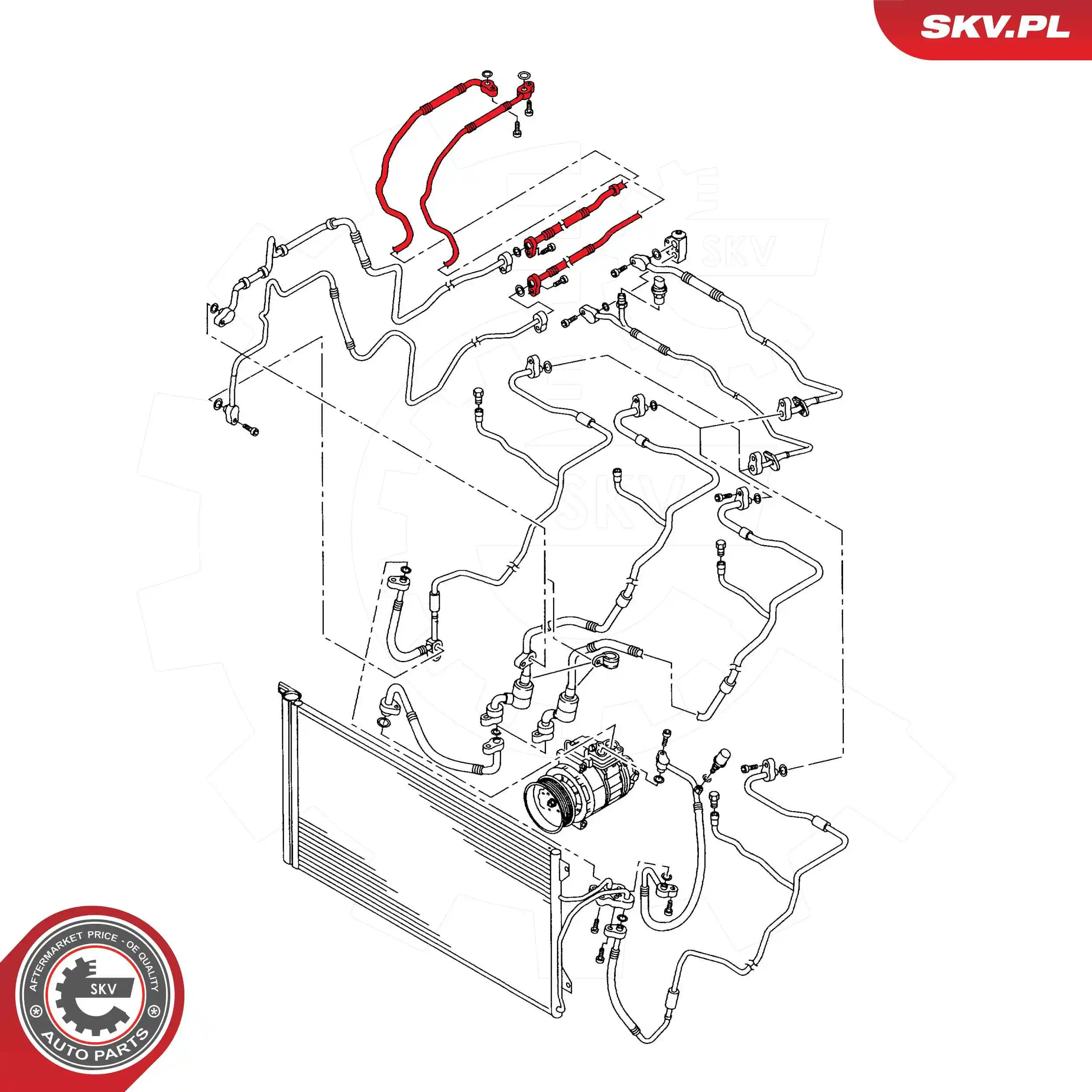 ESEN SKV 43SKV578 High-/Low Pressure Line, air conditioning