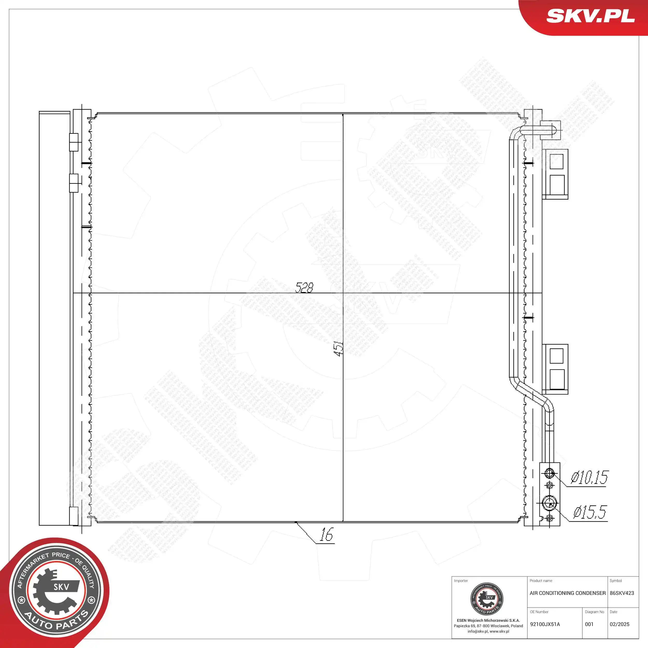 Condenser, air conditioning 86SKV423
