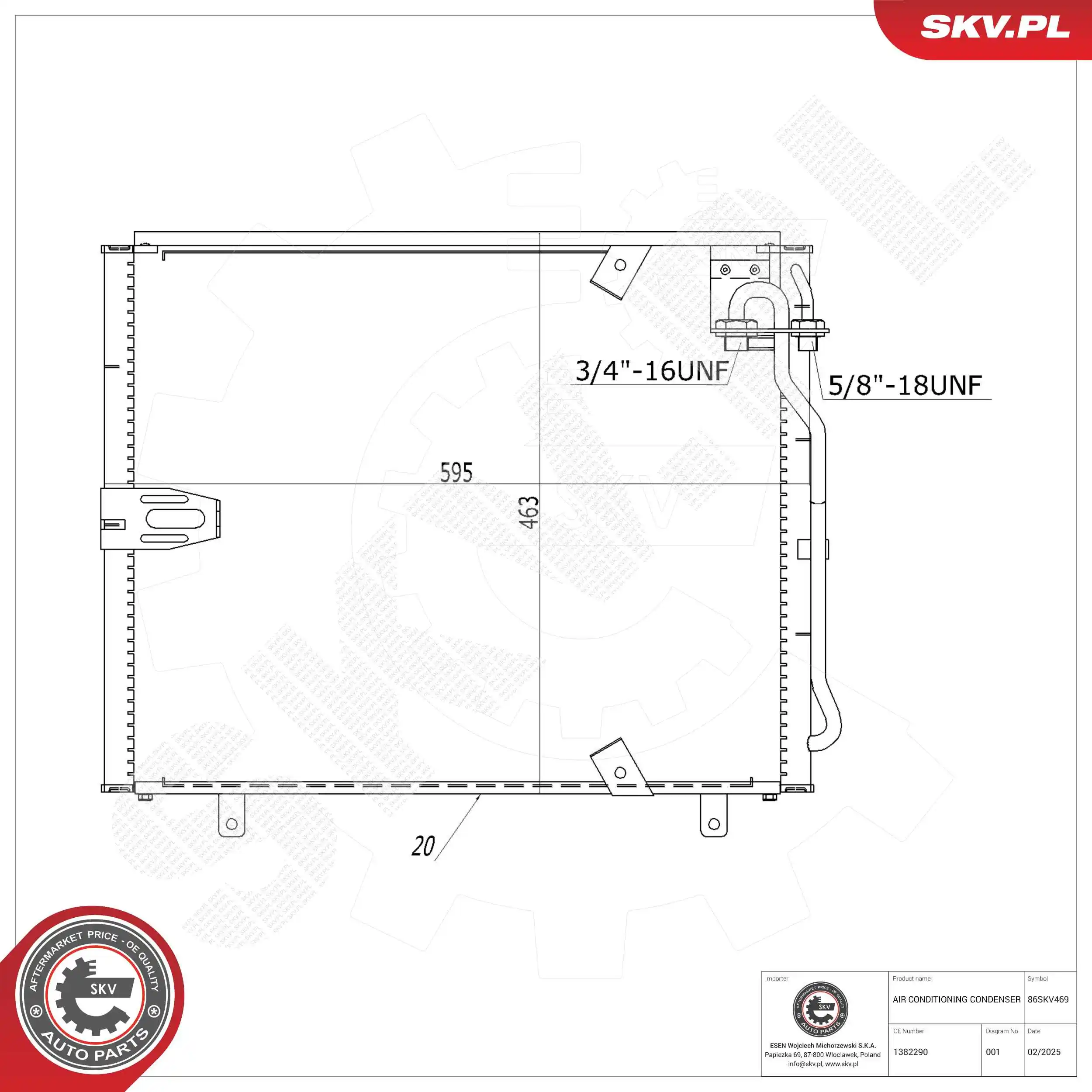 Condenser, air conditioning 86SKV469
