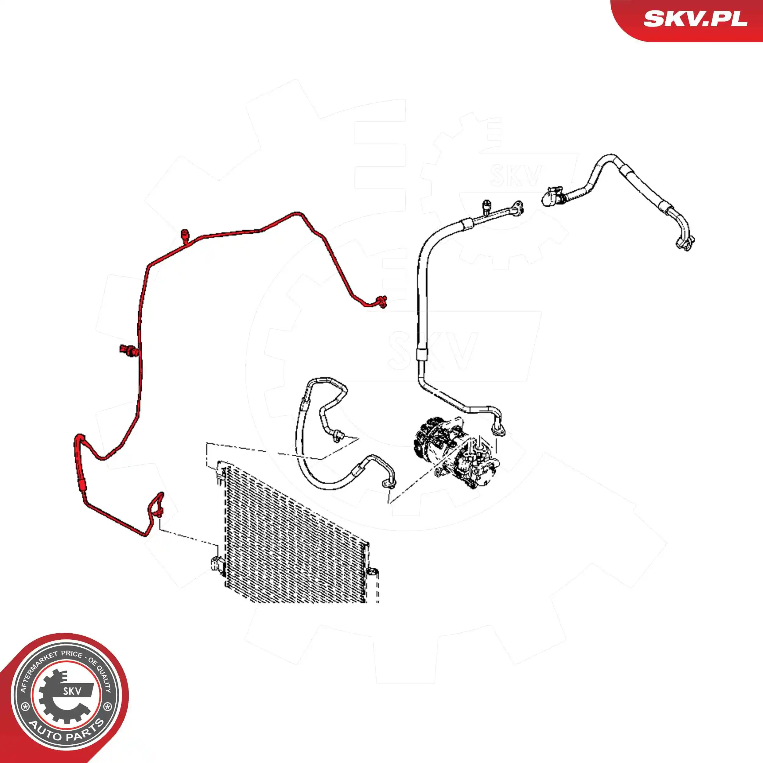 ESEN SKV 54SKV612 High-/Low Pressure Line, air conditioning