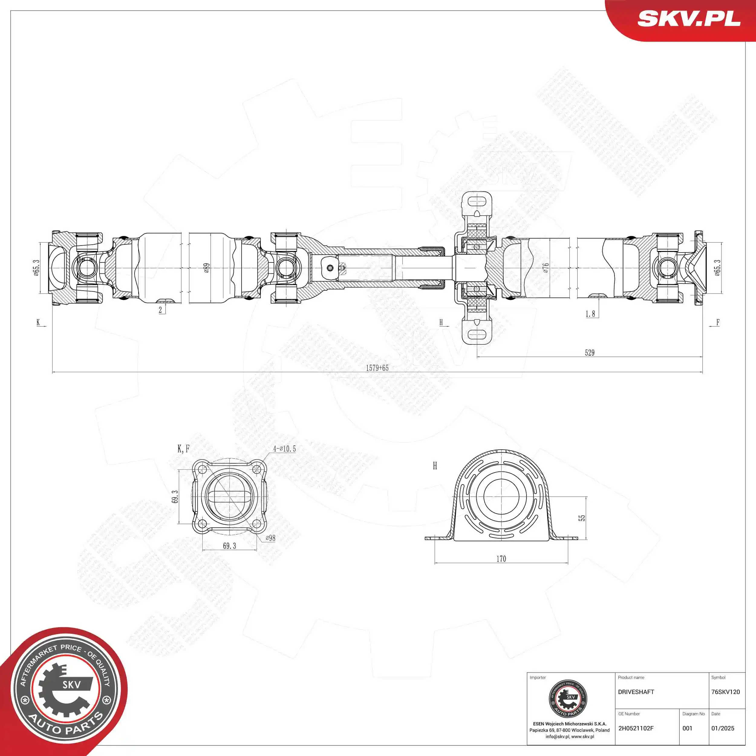 Drive Shaft 76SKV120