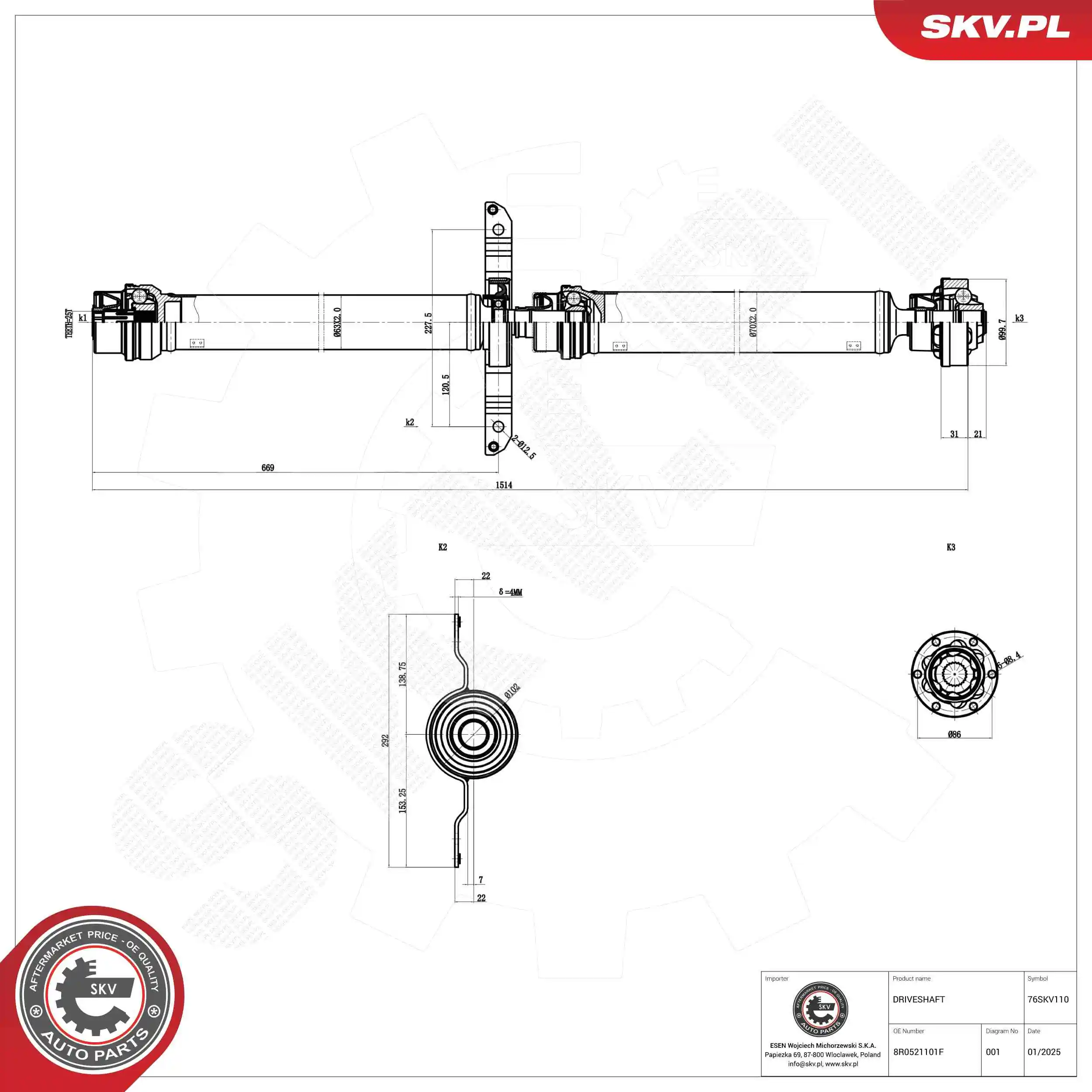 Drive Shaft 76SKV110