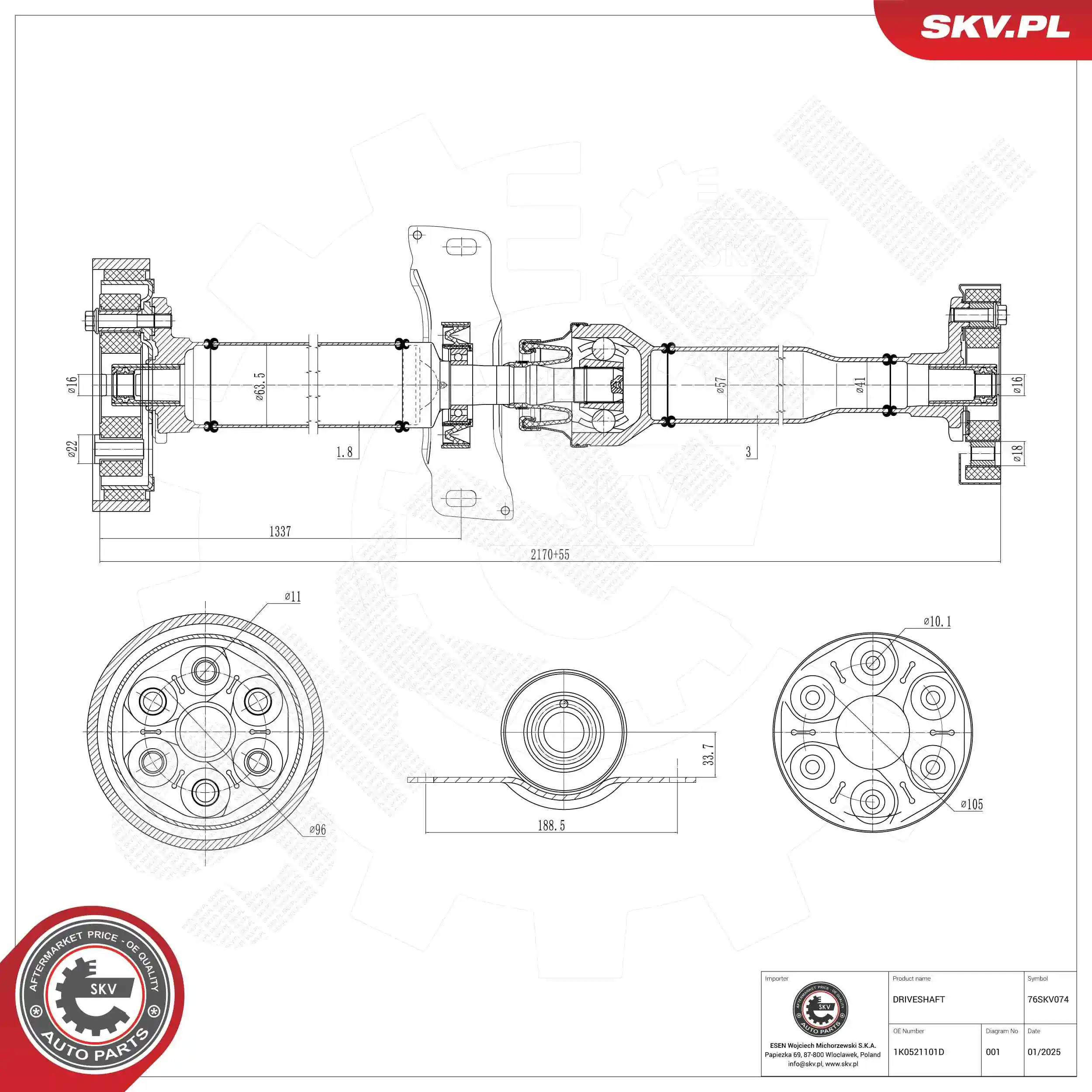 Drive Shaft 76SKV074