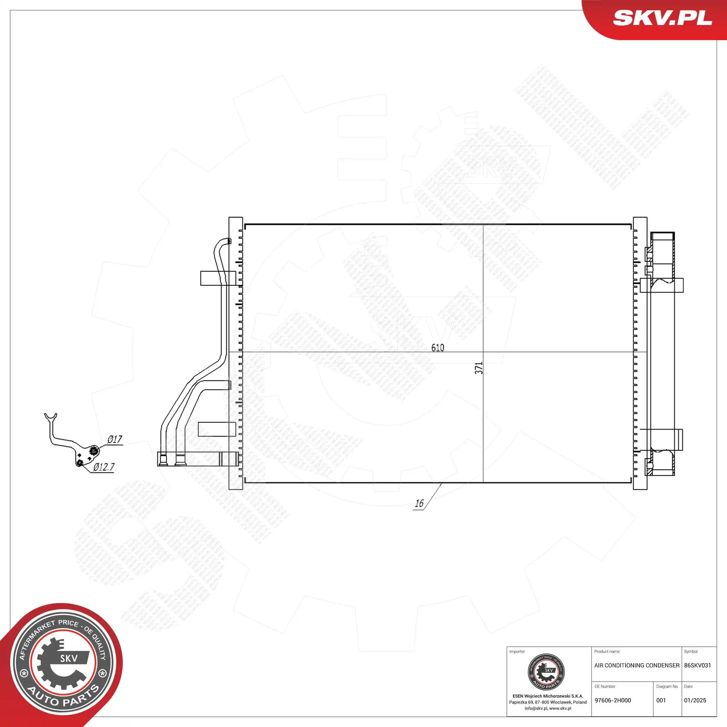 Condenser, air conditioning 86SKV031