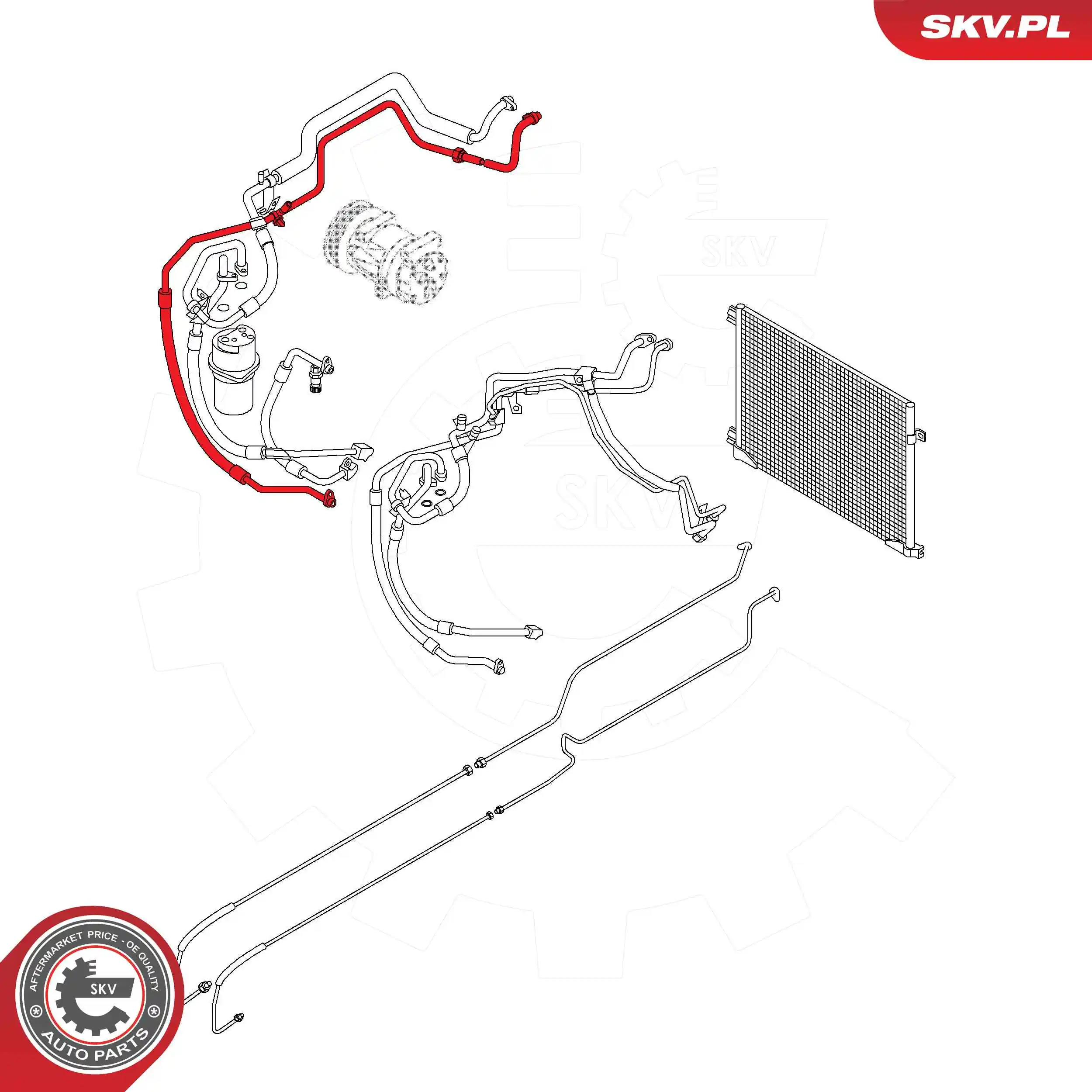 ESEN SKV 54SKV670 High-/Low Pressure Line, air conditioning