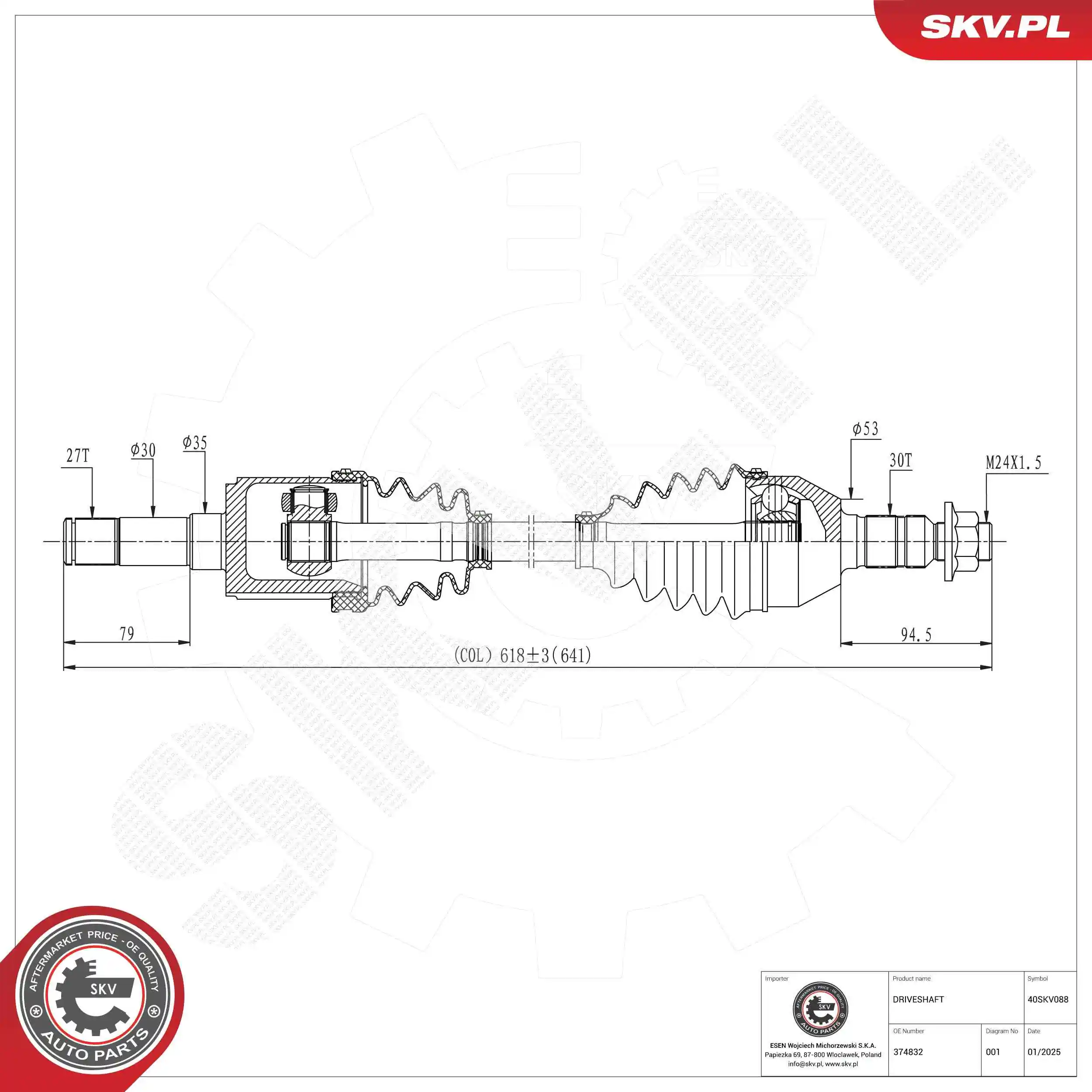Drive Shaft 40SKV088