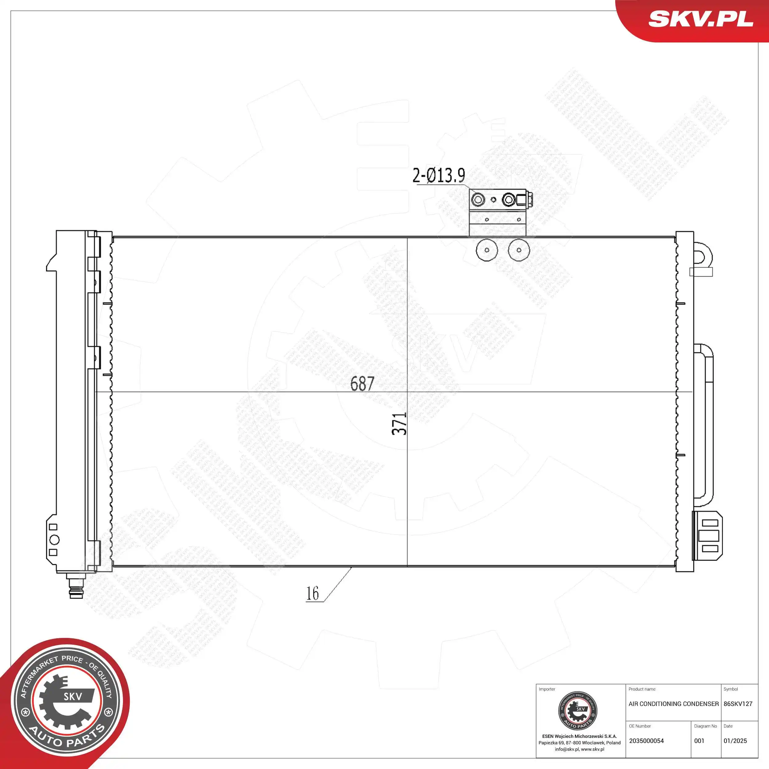 Condenser, air conditioning 86SKV127
