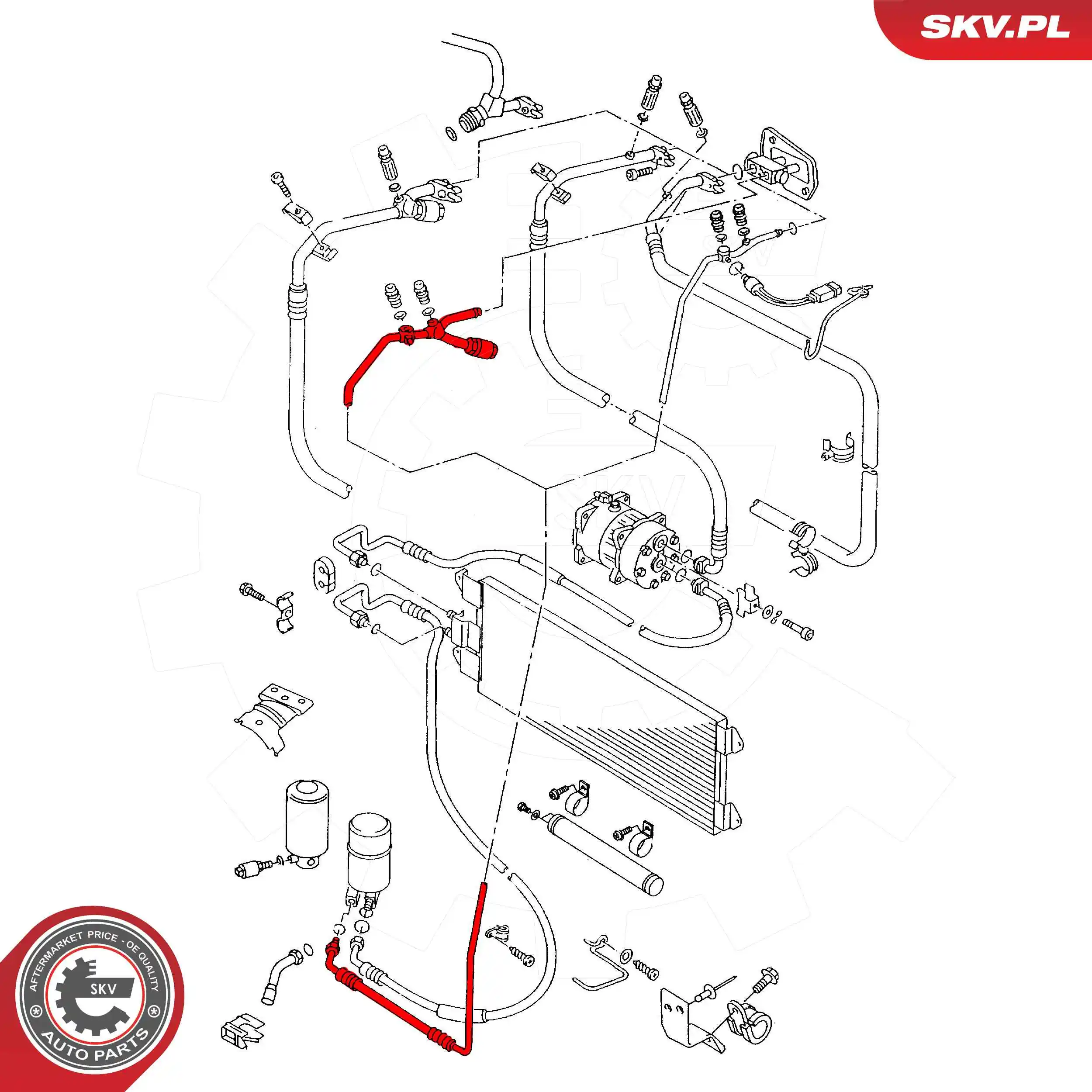 ESEN SKV 54SKV732 High-/Low Pressure Line, air conditioning