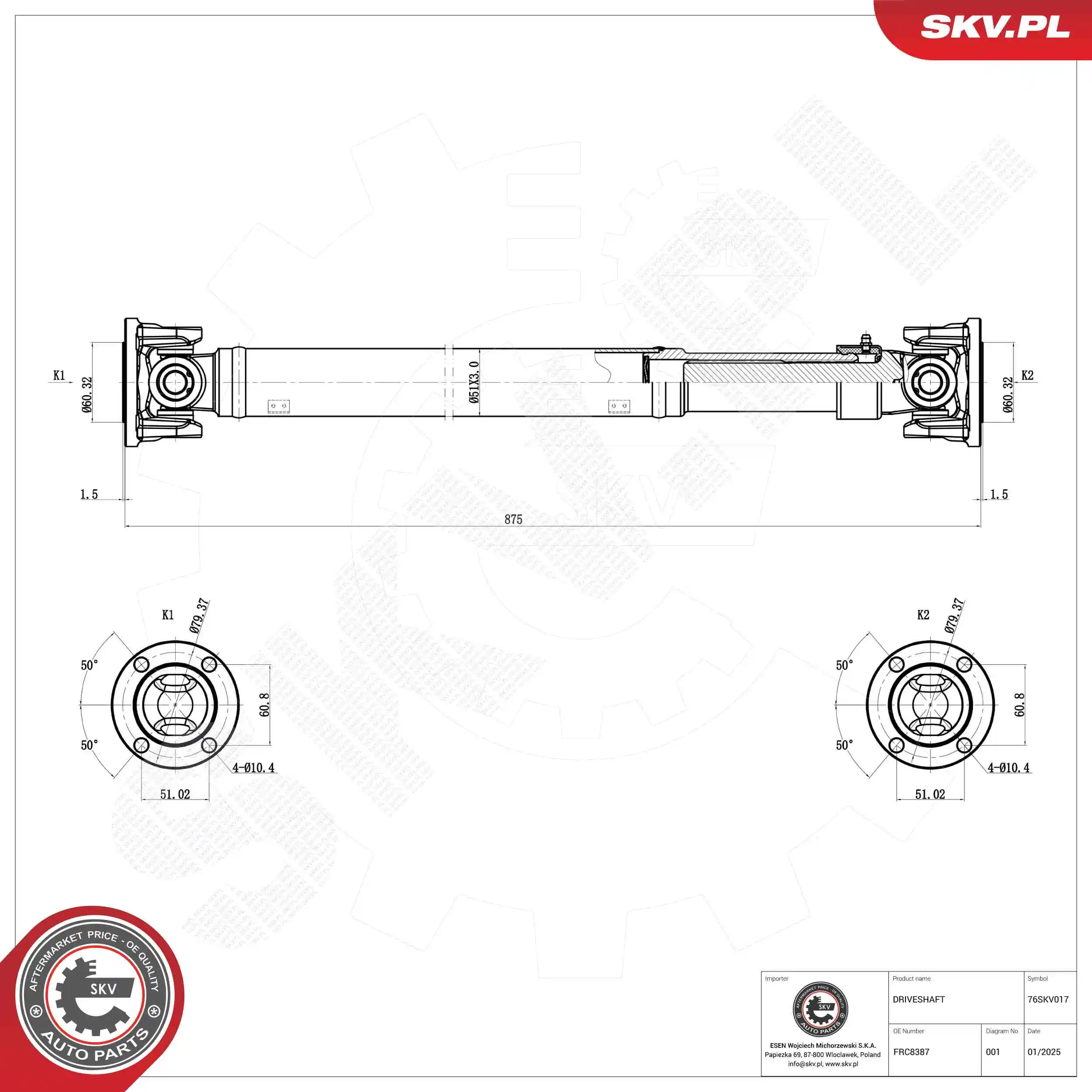 Drive Shaft 76SKV017