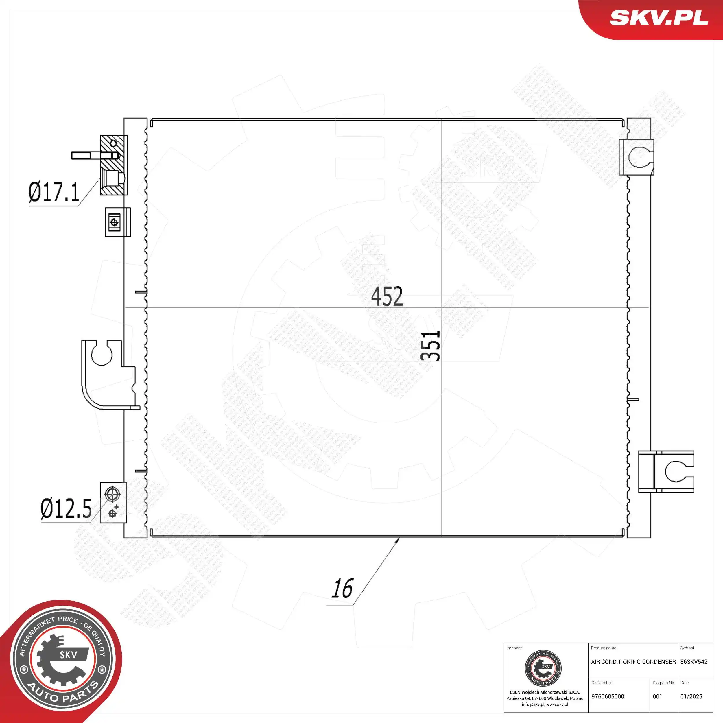 Condenser, air conditioning 86SKV542