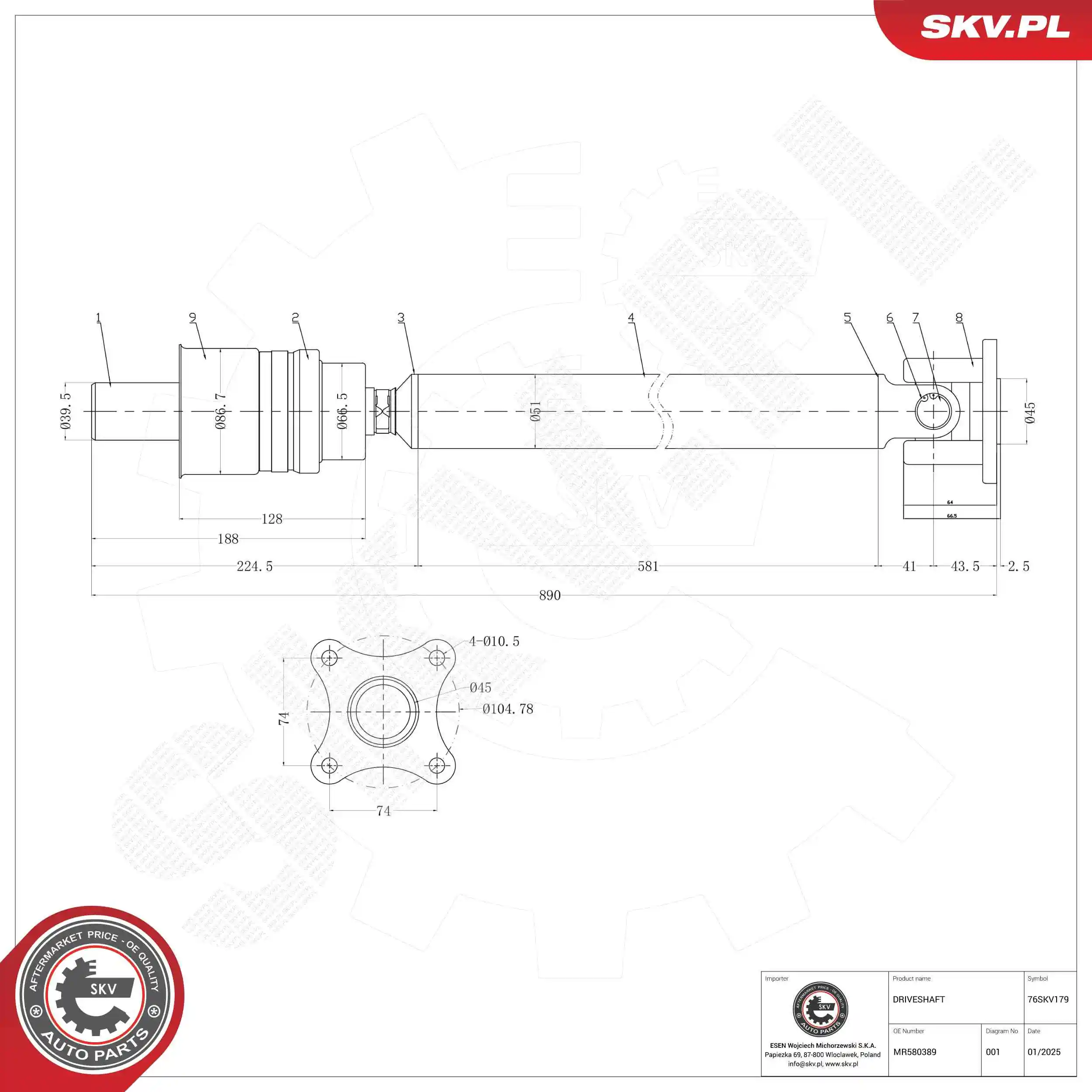 Drive Shaft 76SKV179
