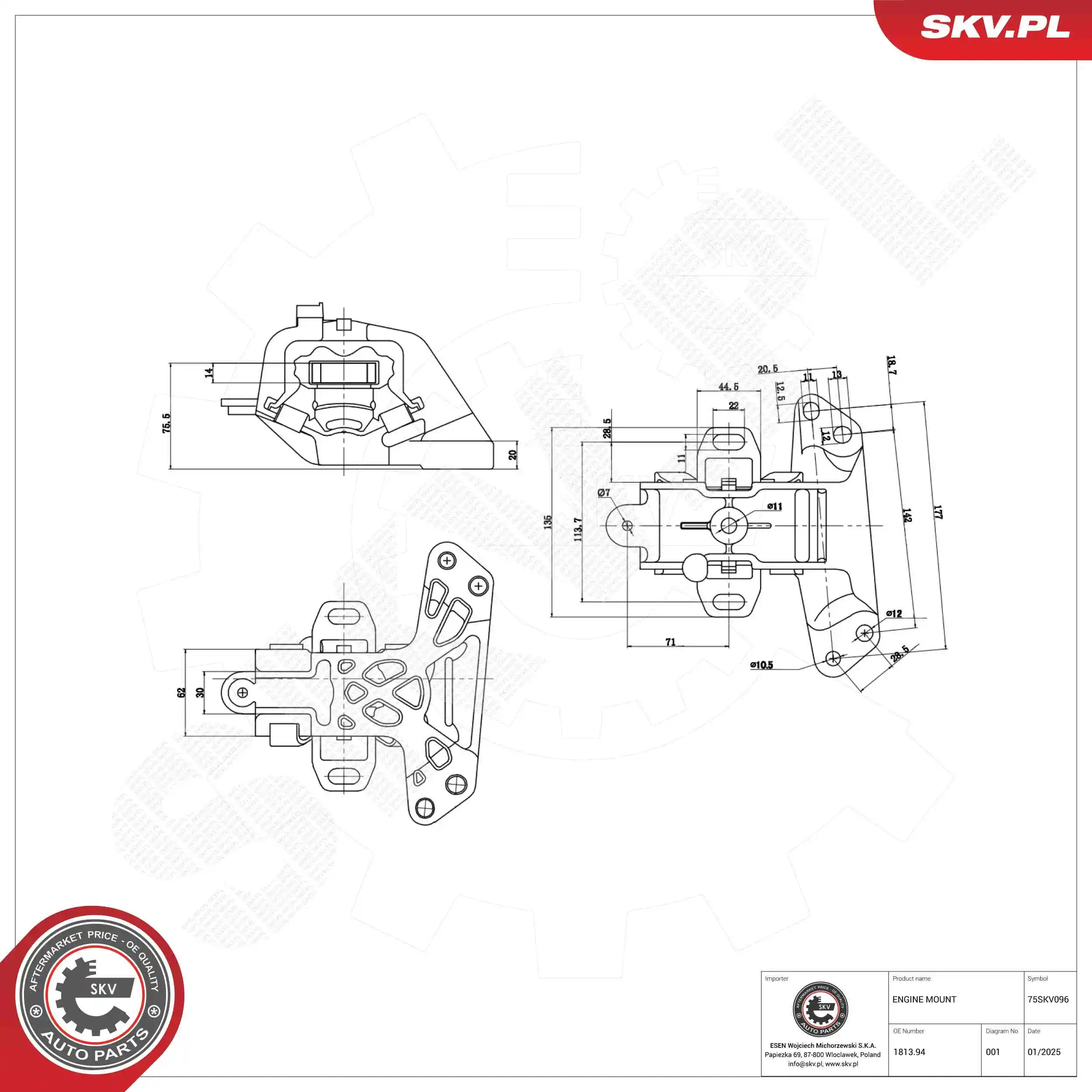 ESEN SKV 75SKV096 Mounting, engine