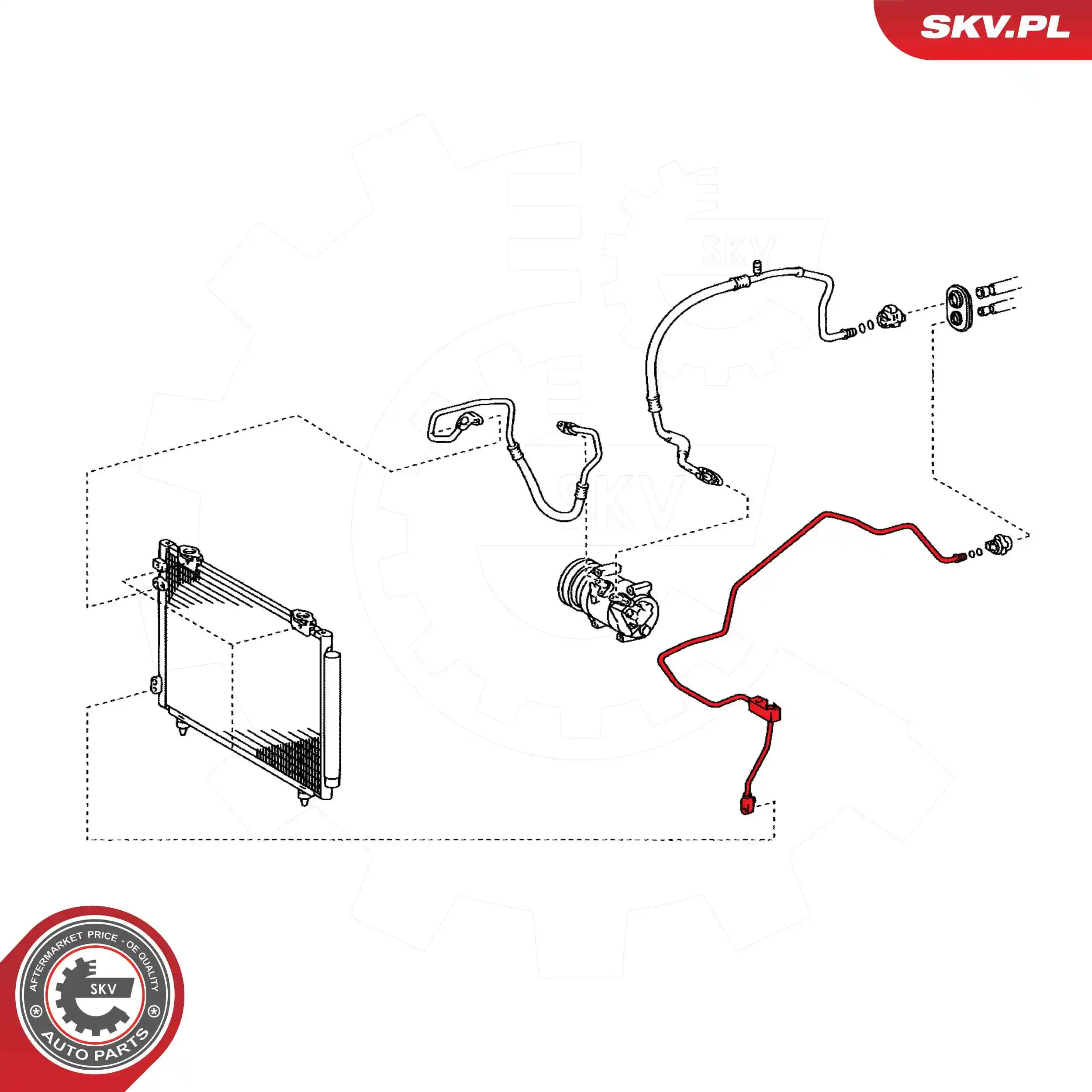 ESEN SKV 54SKV711 High-/Low Pressure Line, air conditioning