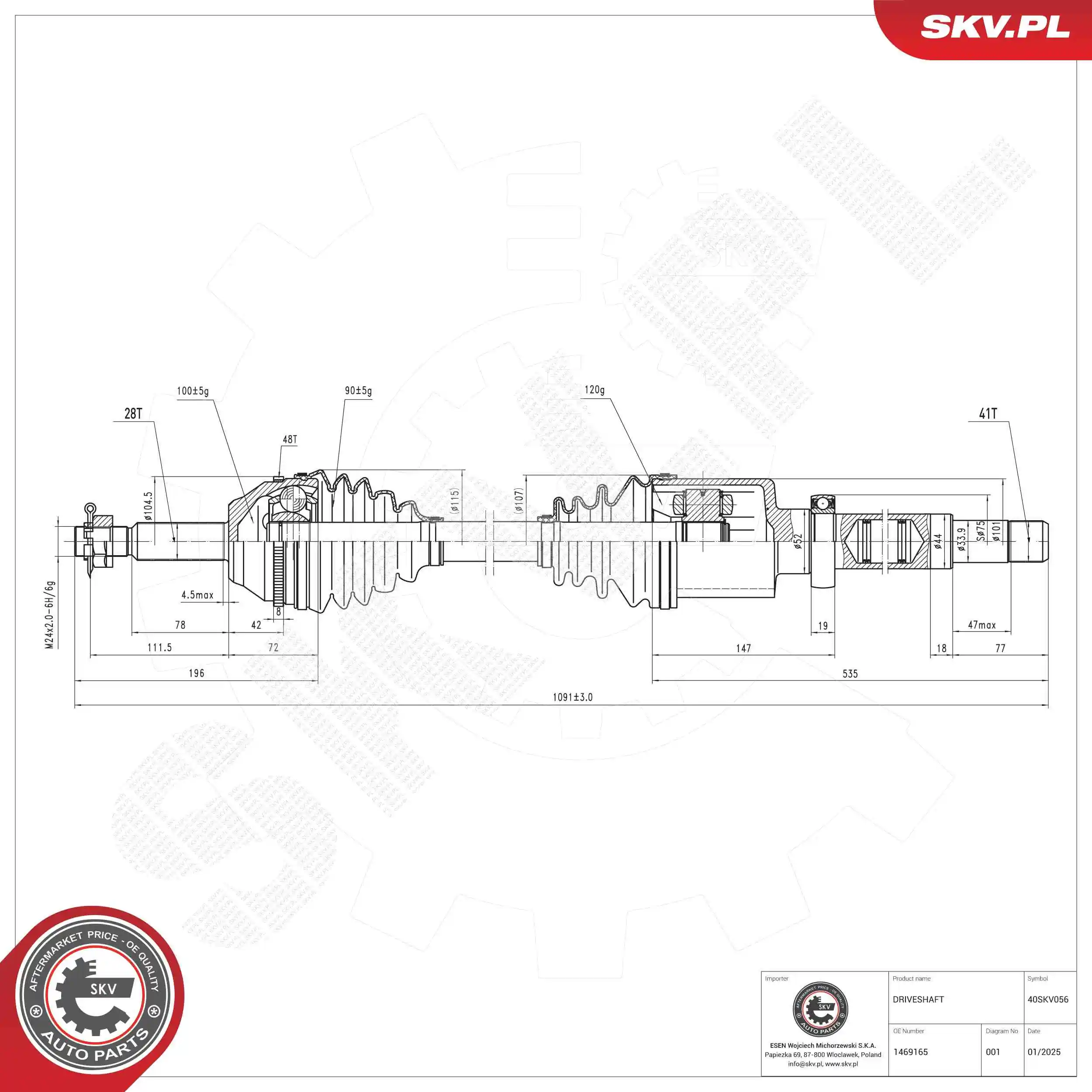 Drive Shaft 40SKV056