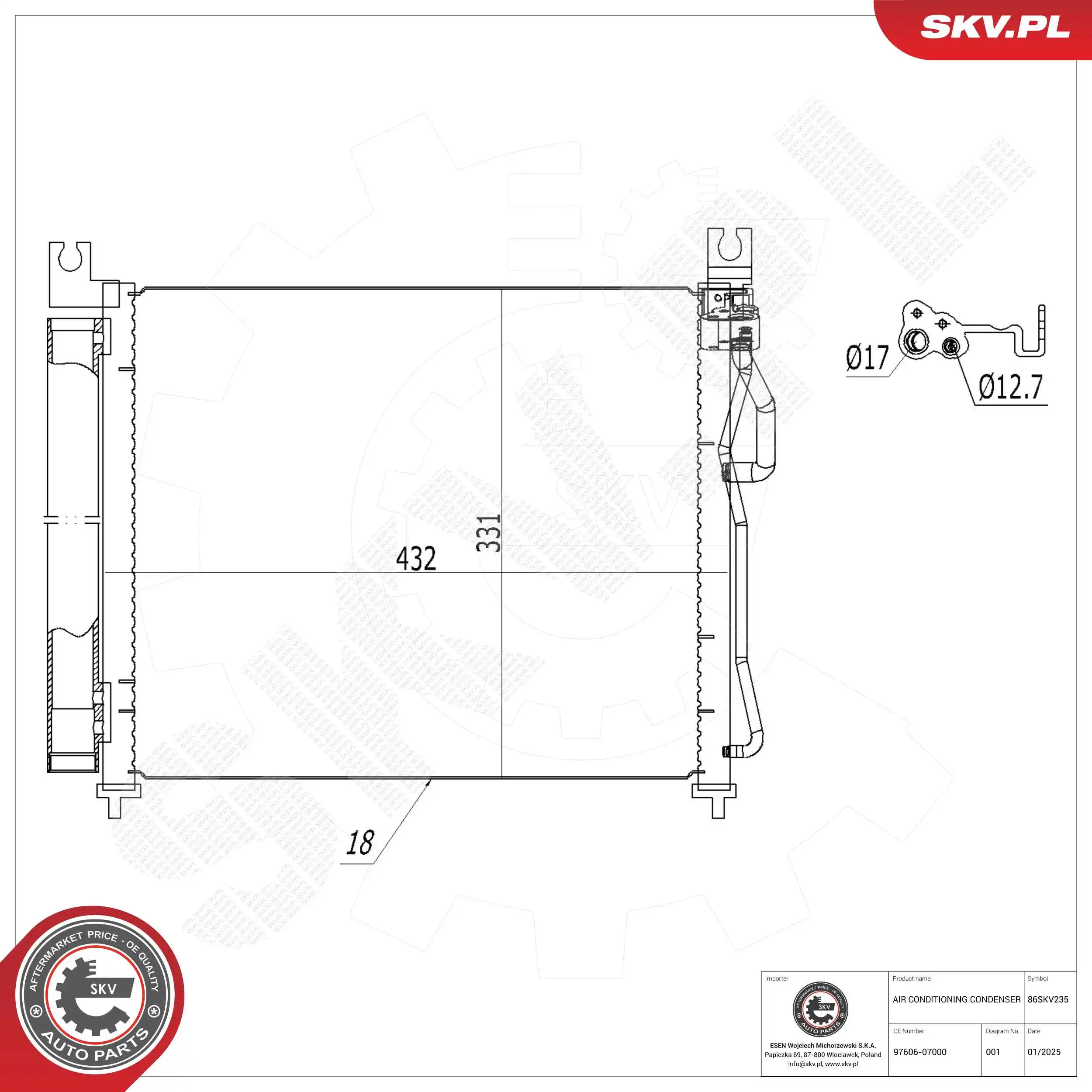 Condenser, air conditioning 86SKV235