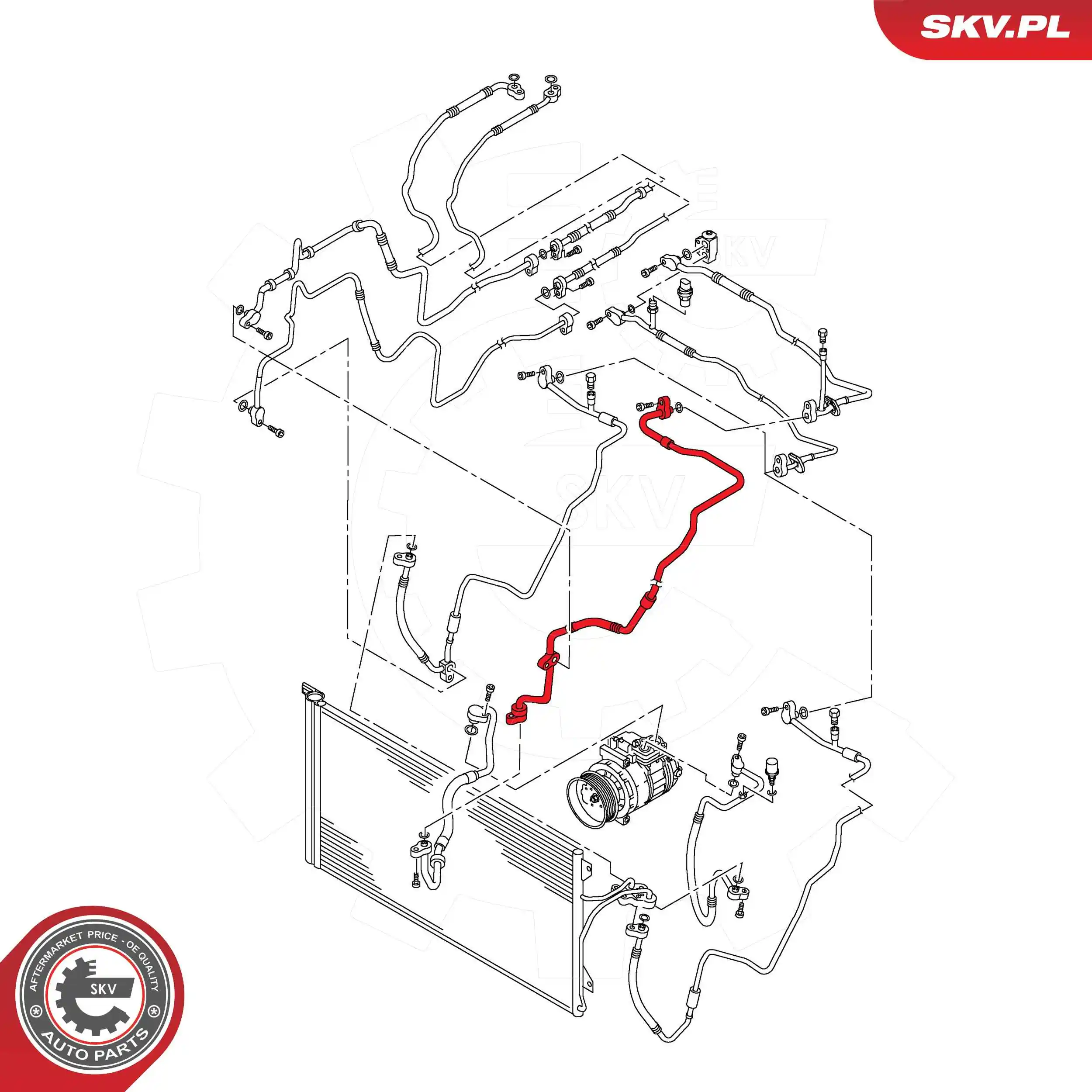 ESEN SKV 43SKV581 High-/Low Pressure Line, air conditioning