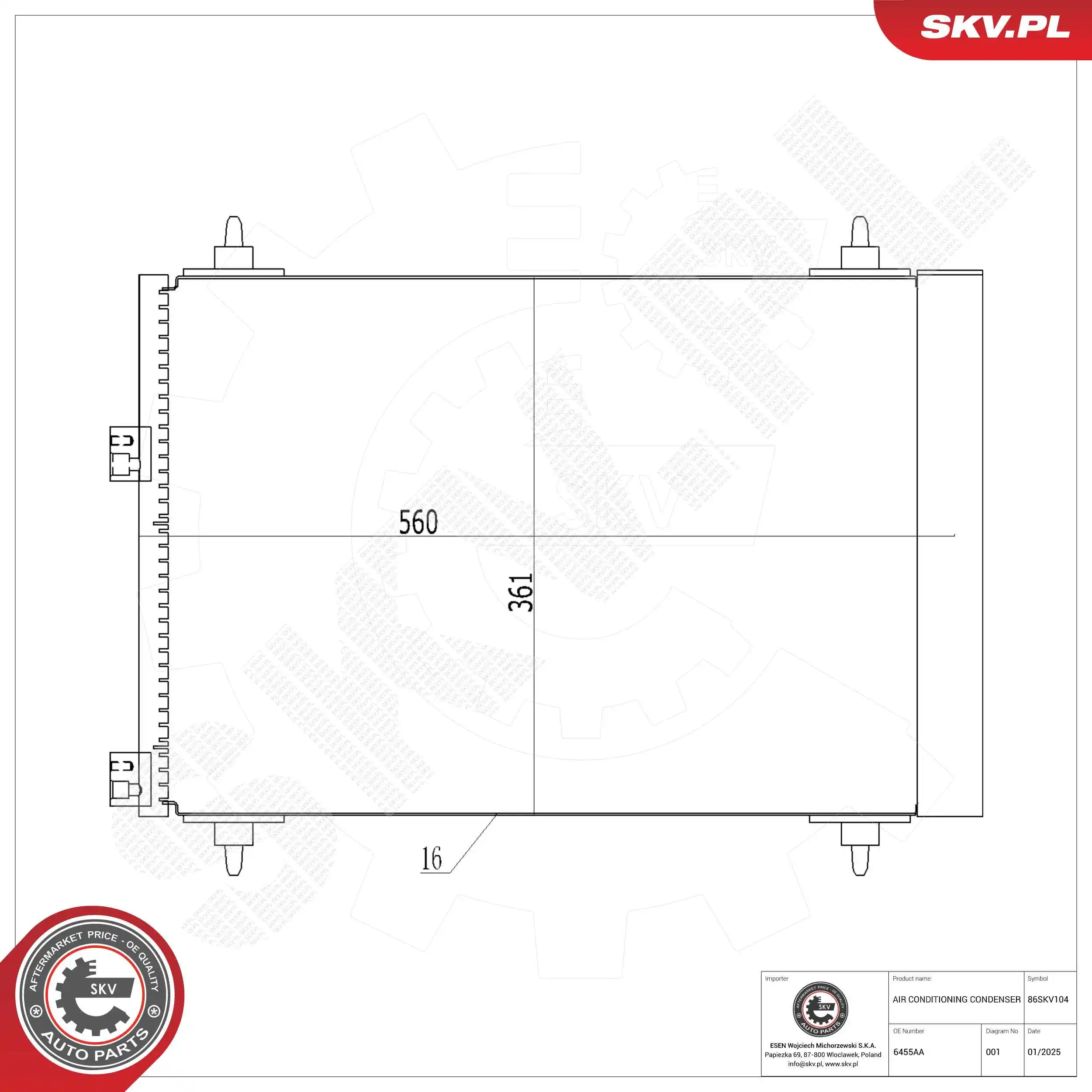 Condenser, air conditioning 86SKV104