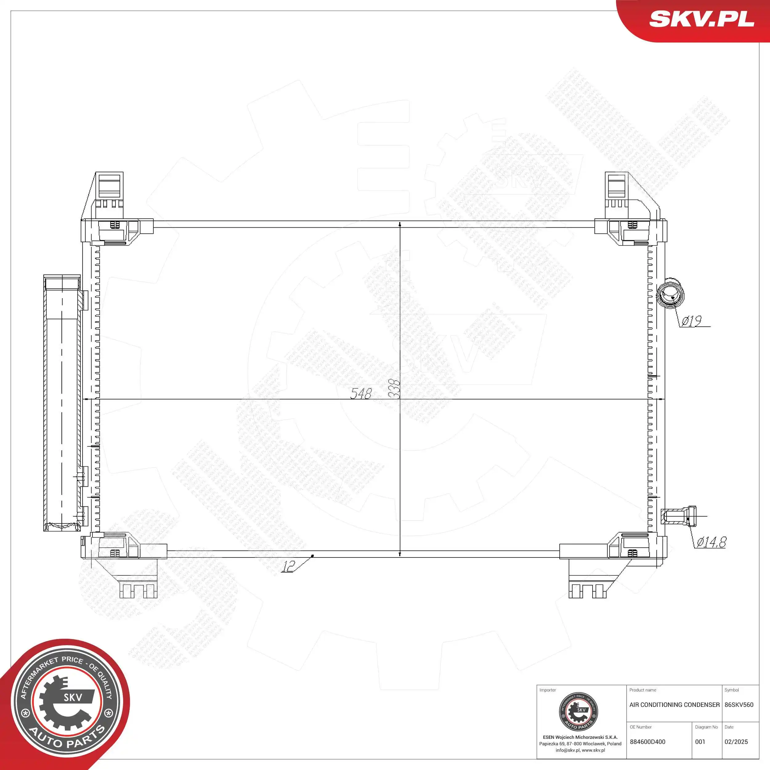 Condenser, air conditioning 86SKV560