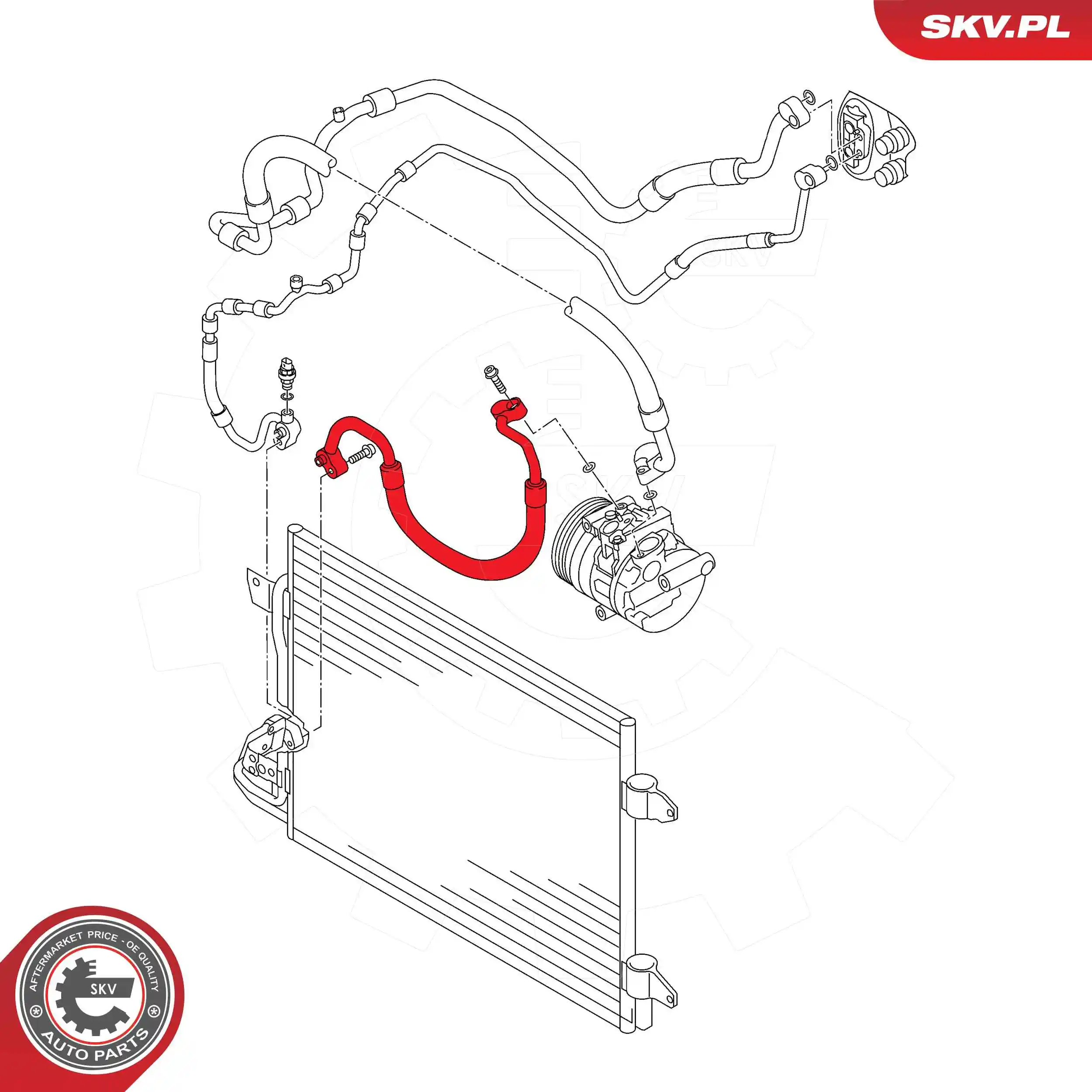 ESEN SKV 43SKV551 High-/Low Pressure Line, air conditioning