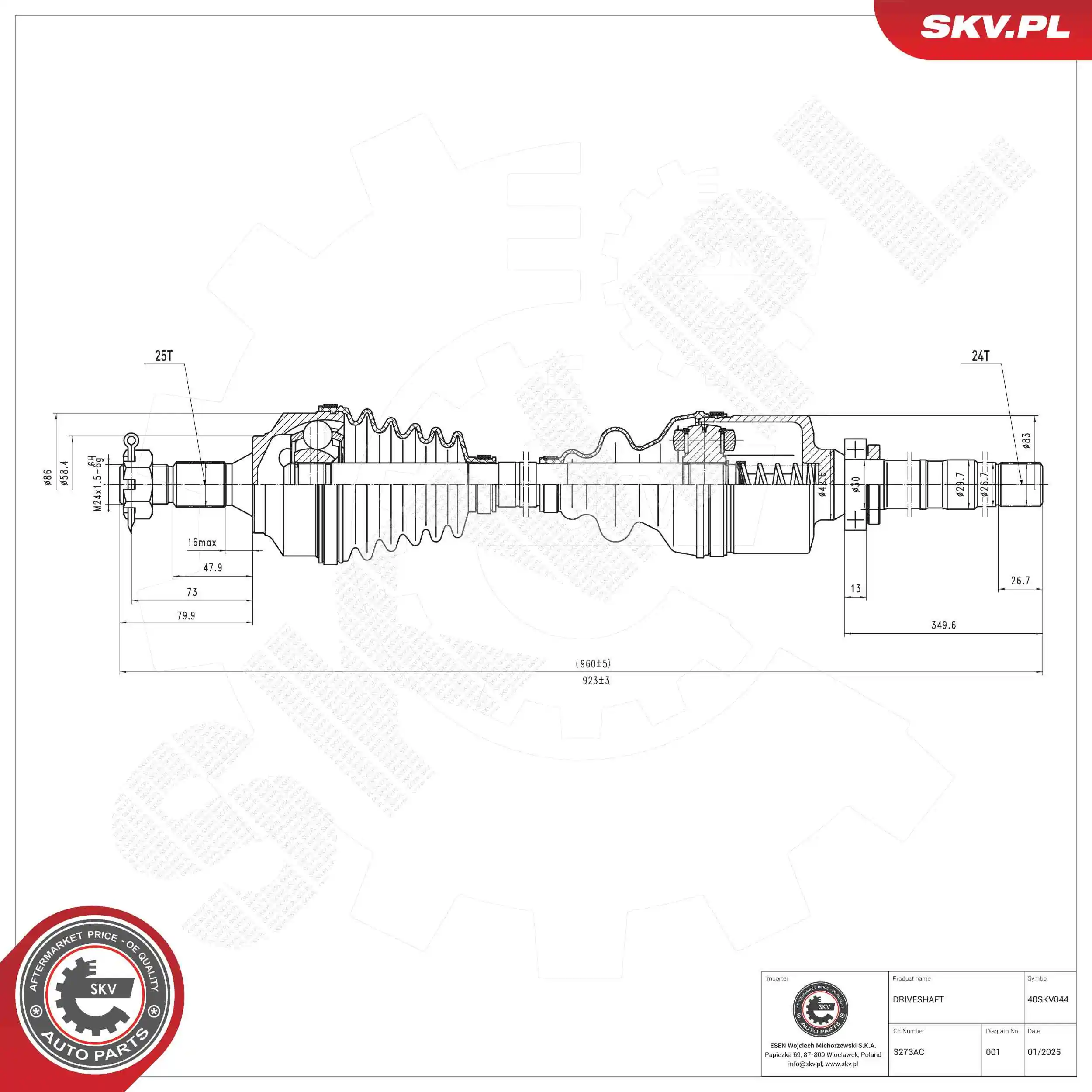 Drive Shaft 40SKV044