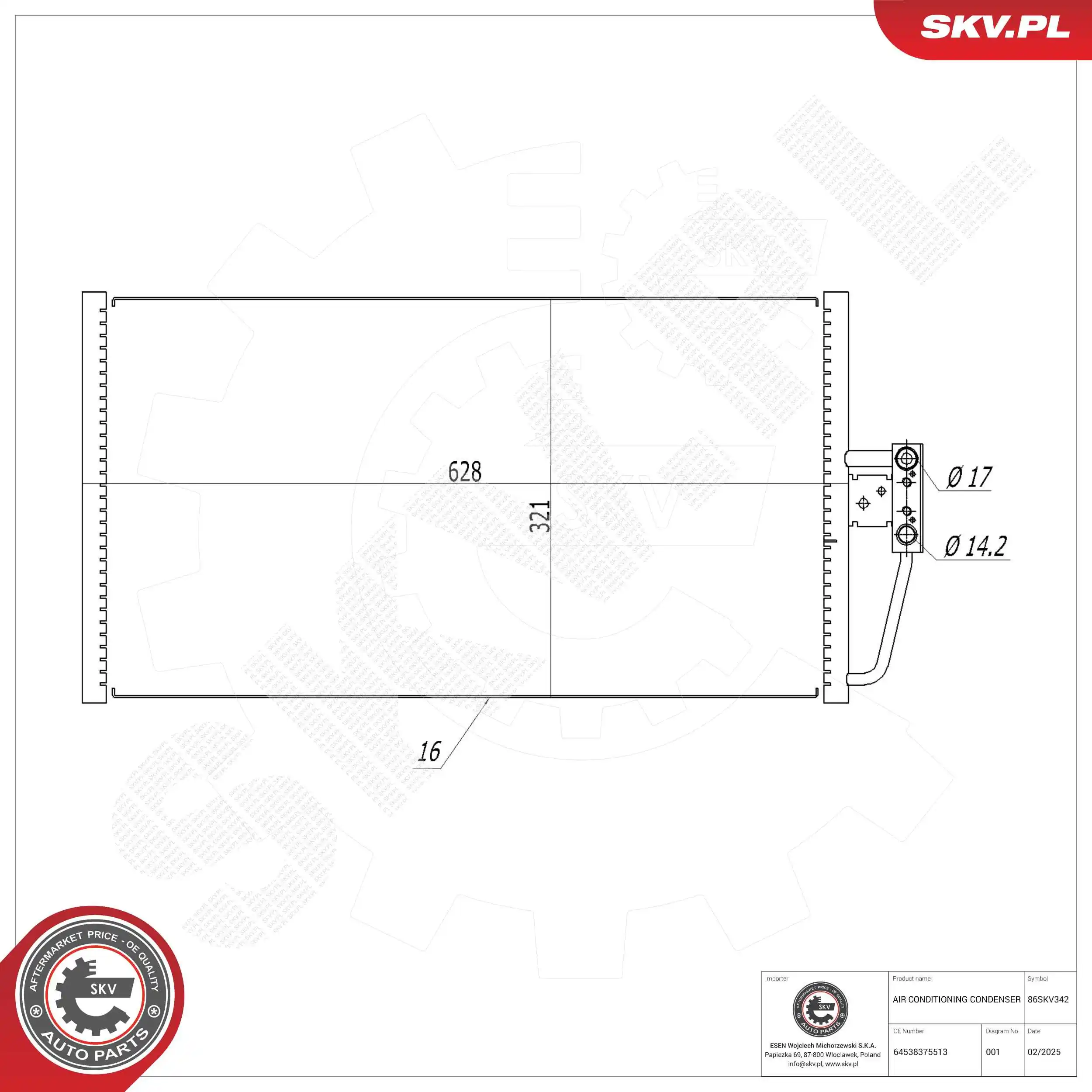 Condenser, air conditioning 86SKV342