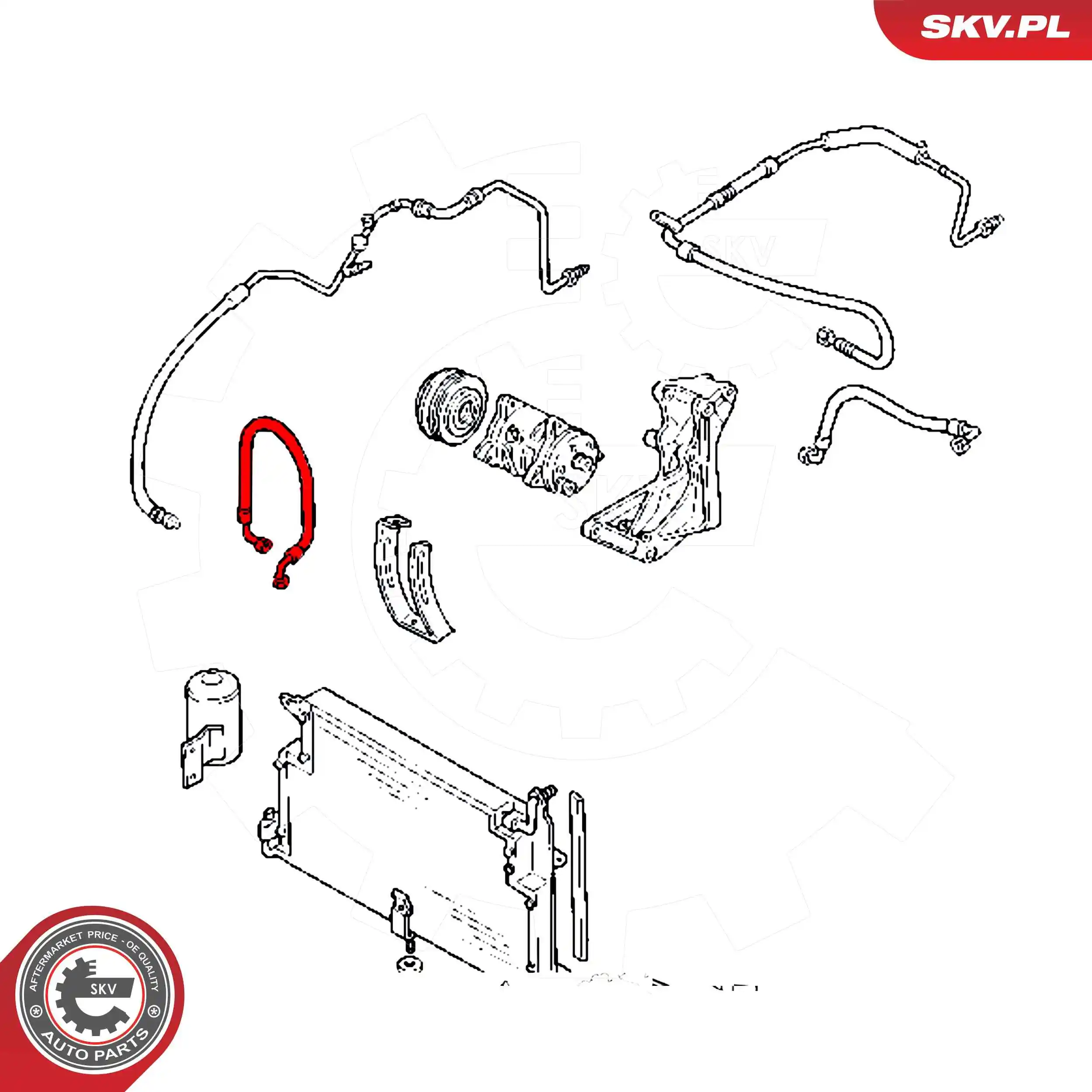 ESEN SKV 54SKV725 High-/Low Pressure Line, air conditioning