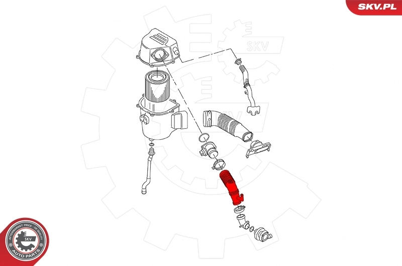 Intake Hose, air filter 24SKV503