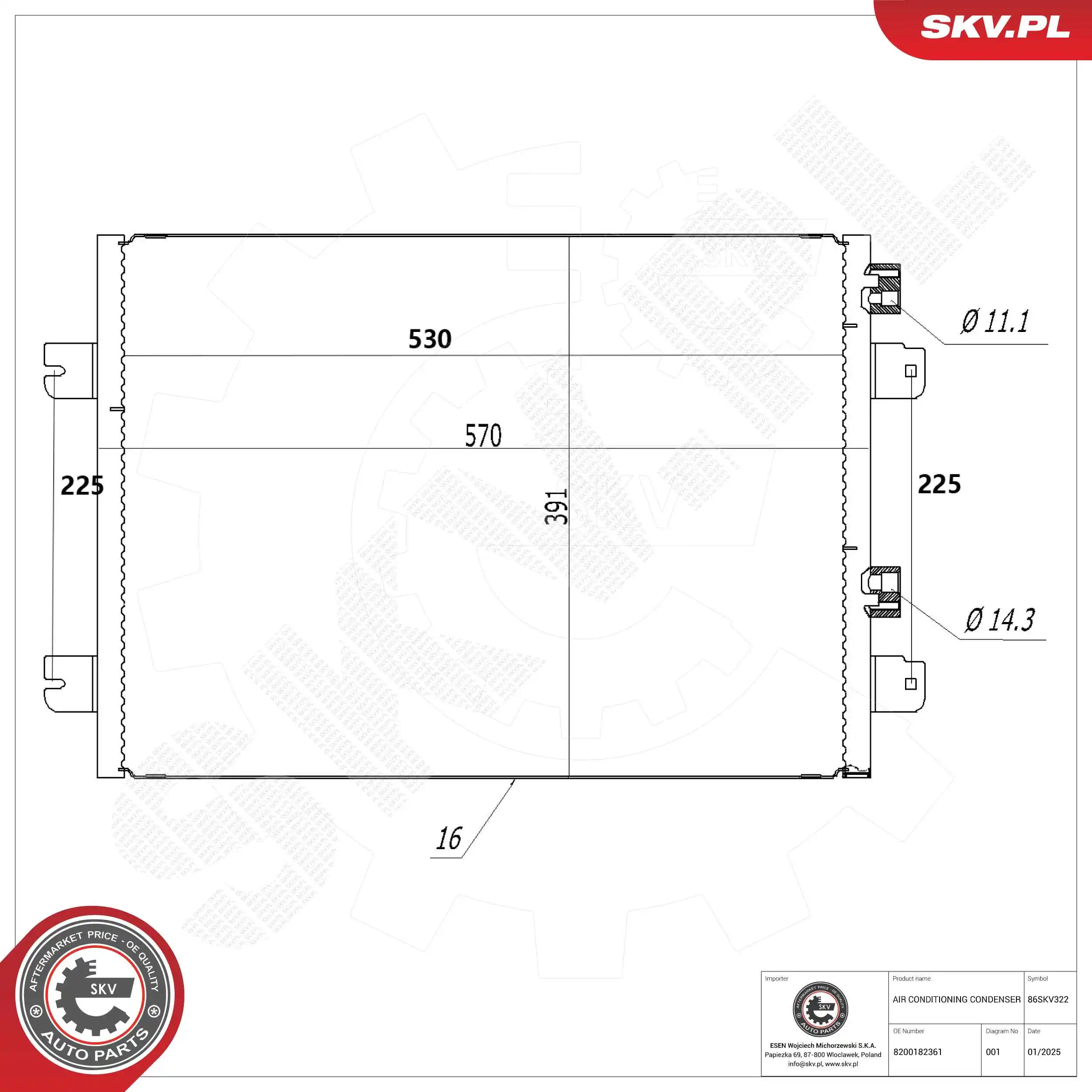 Condenser, air conditioning 86SKV322