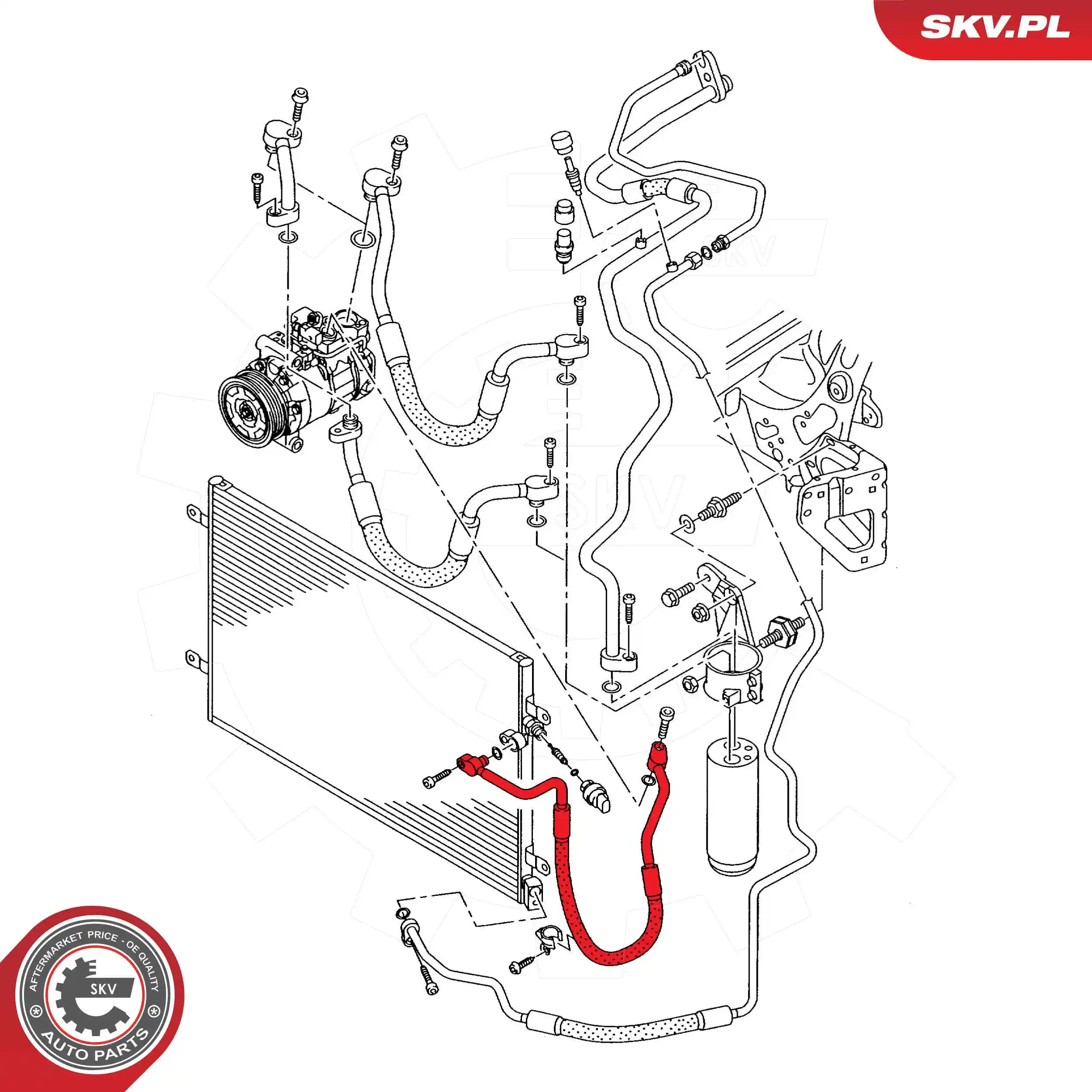ESEN SKV 43SKV575 High-/Low Pressure Line, air conditioning