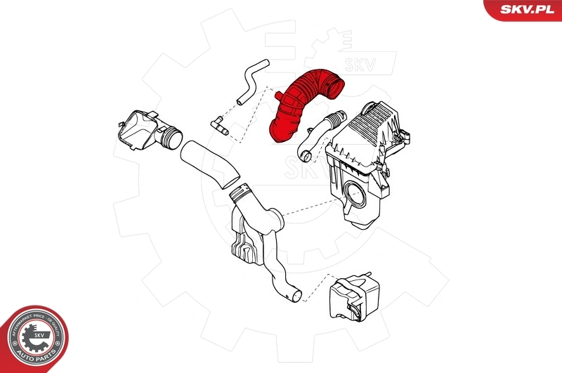 Intake Hose, air filter 24SKV484