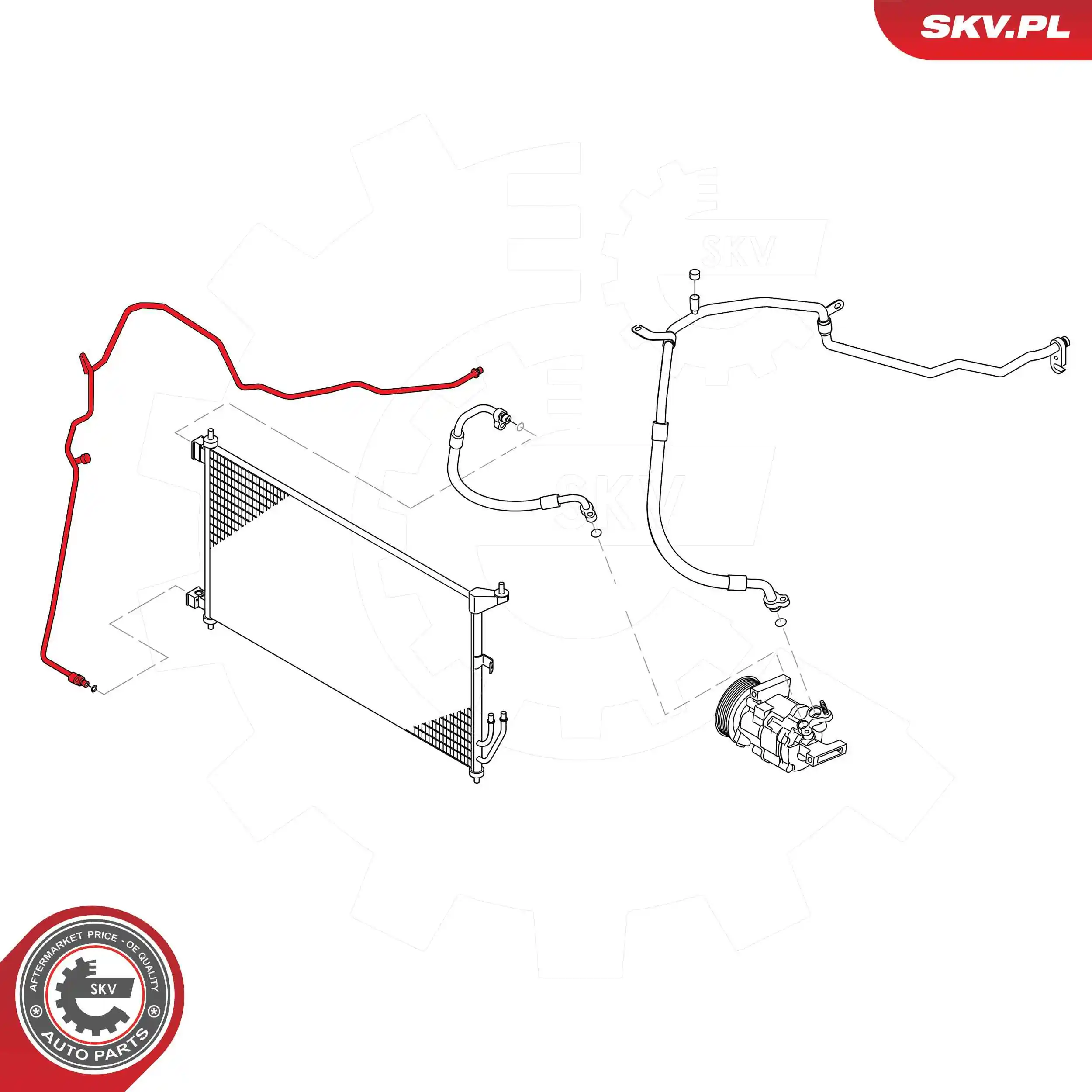 ESEN SKV 54SKV678 High-/Low Pressure Line, air conditioning