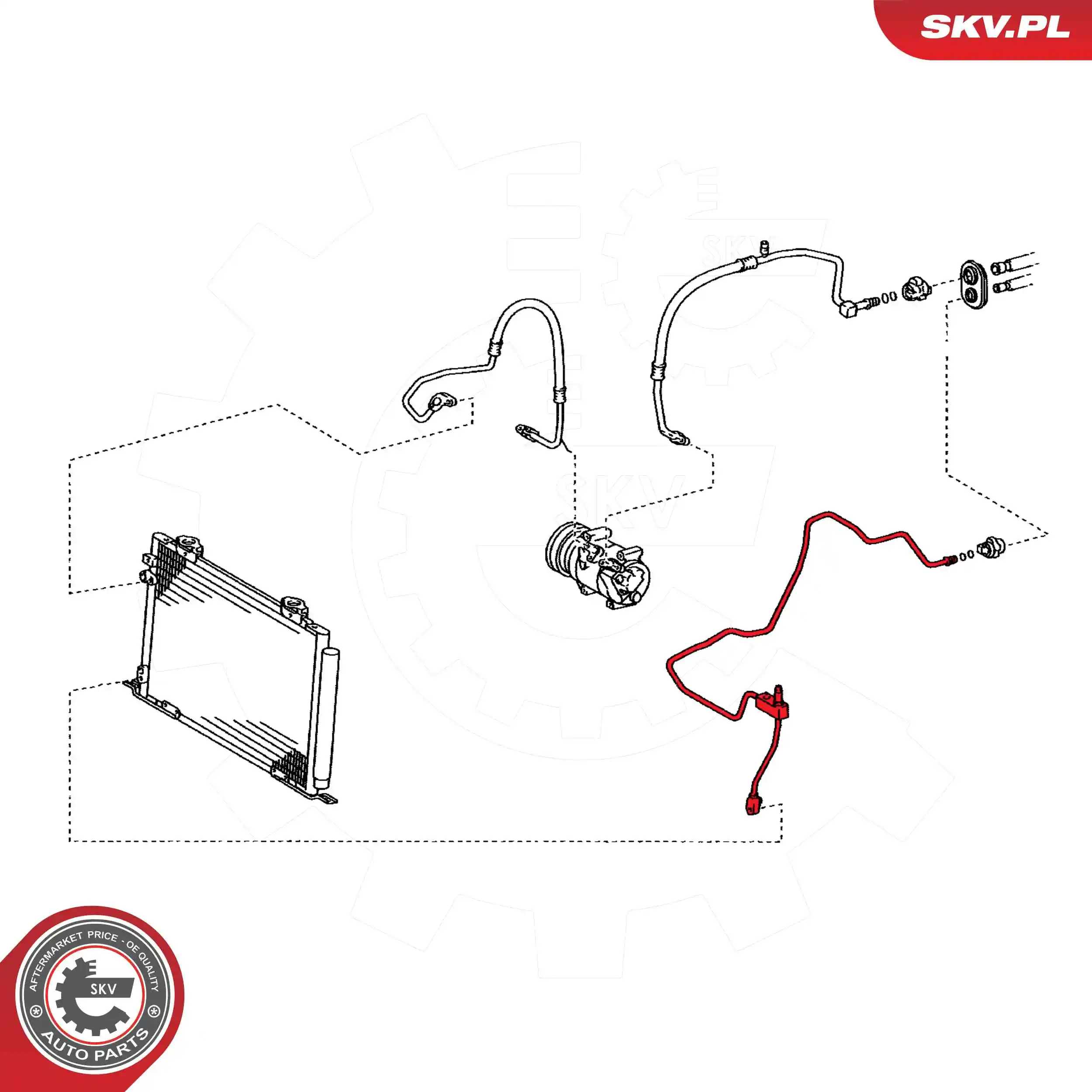 ESEN SKV 54SKV712 High-/Low Pressure Line, air conditioning