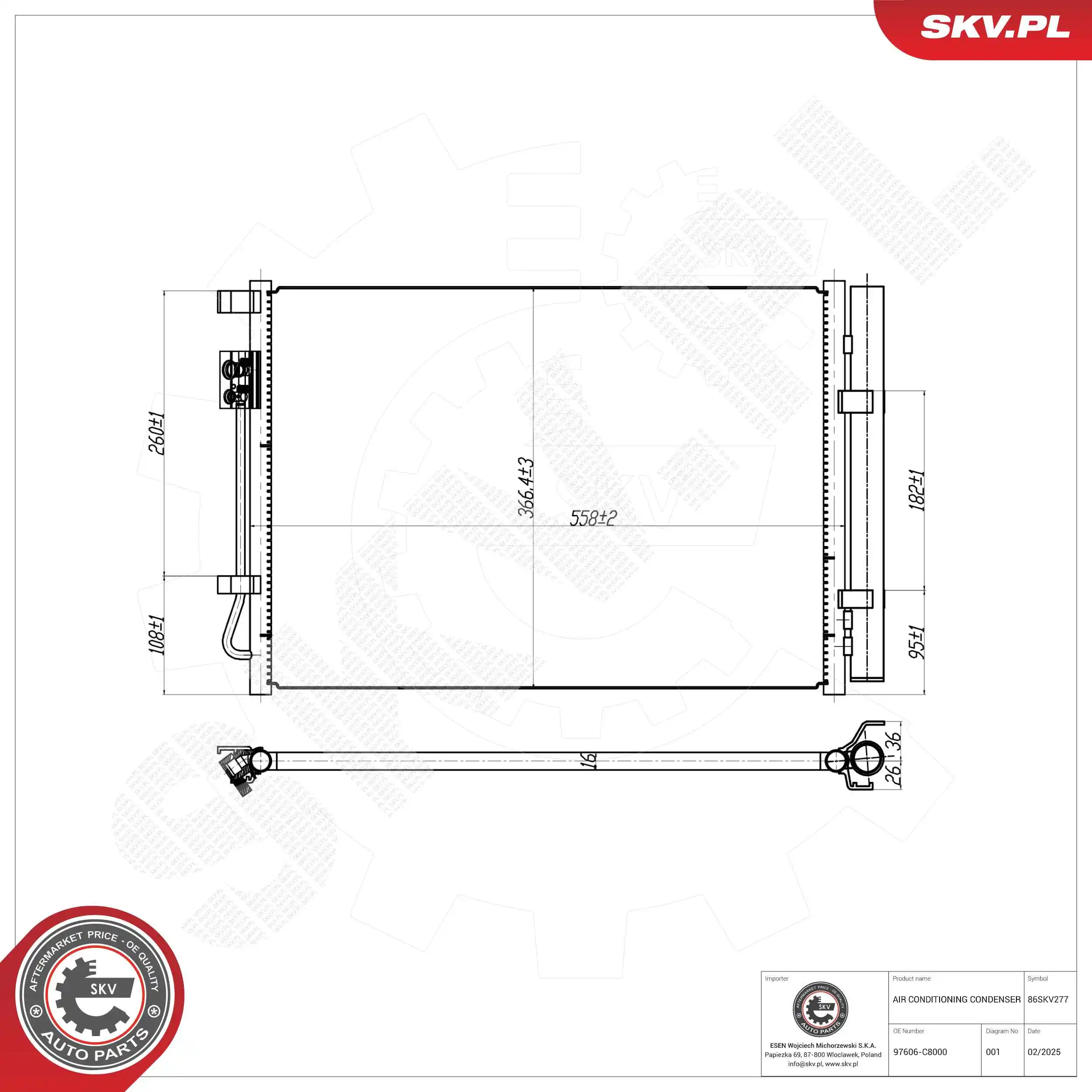 Condenser, air conditioning 86SKV277