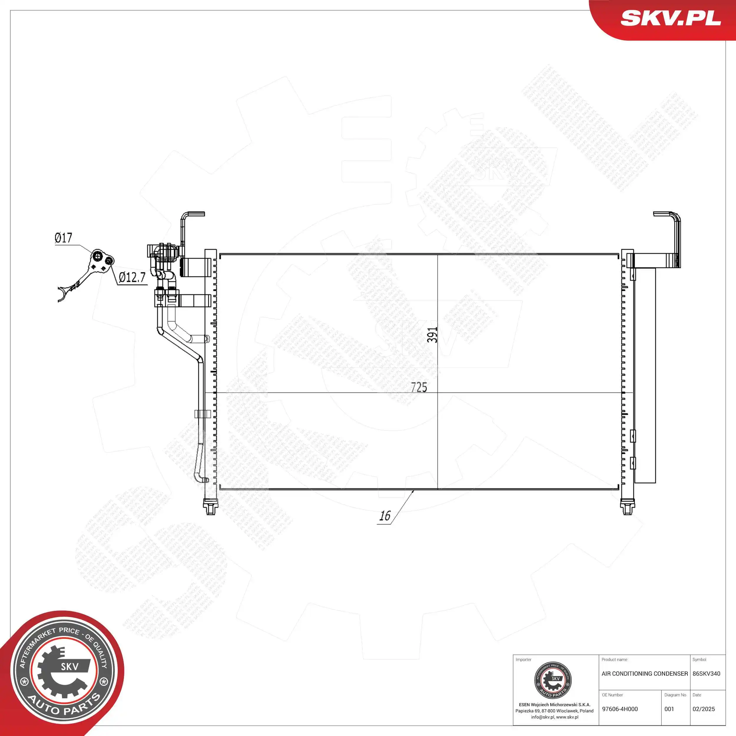 Condenser, air conditioning 86SKV340