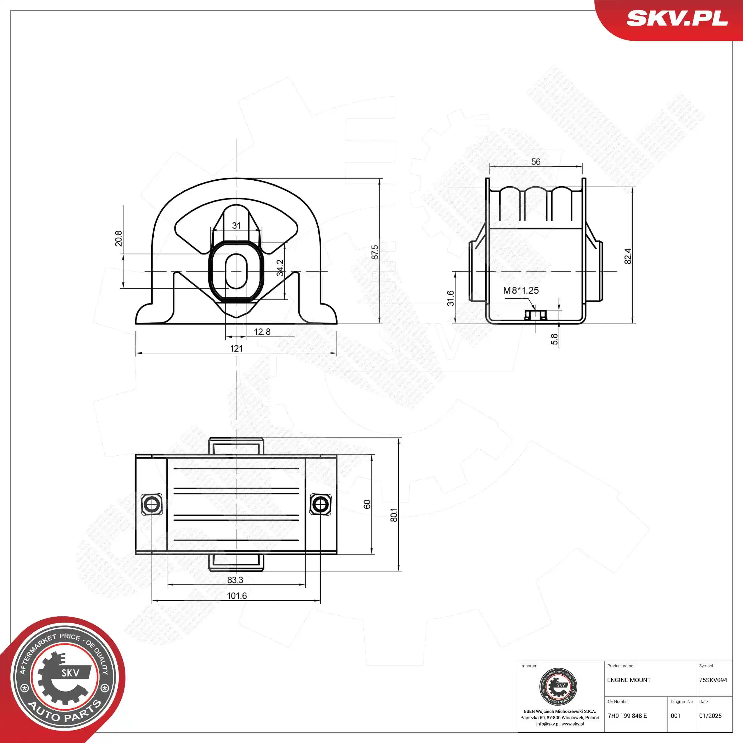 ESEN SKV 75SKV094 Mounting, engine