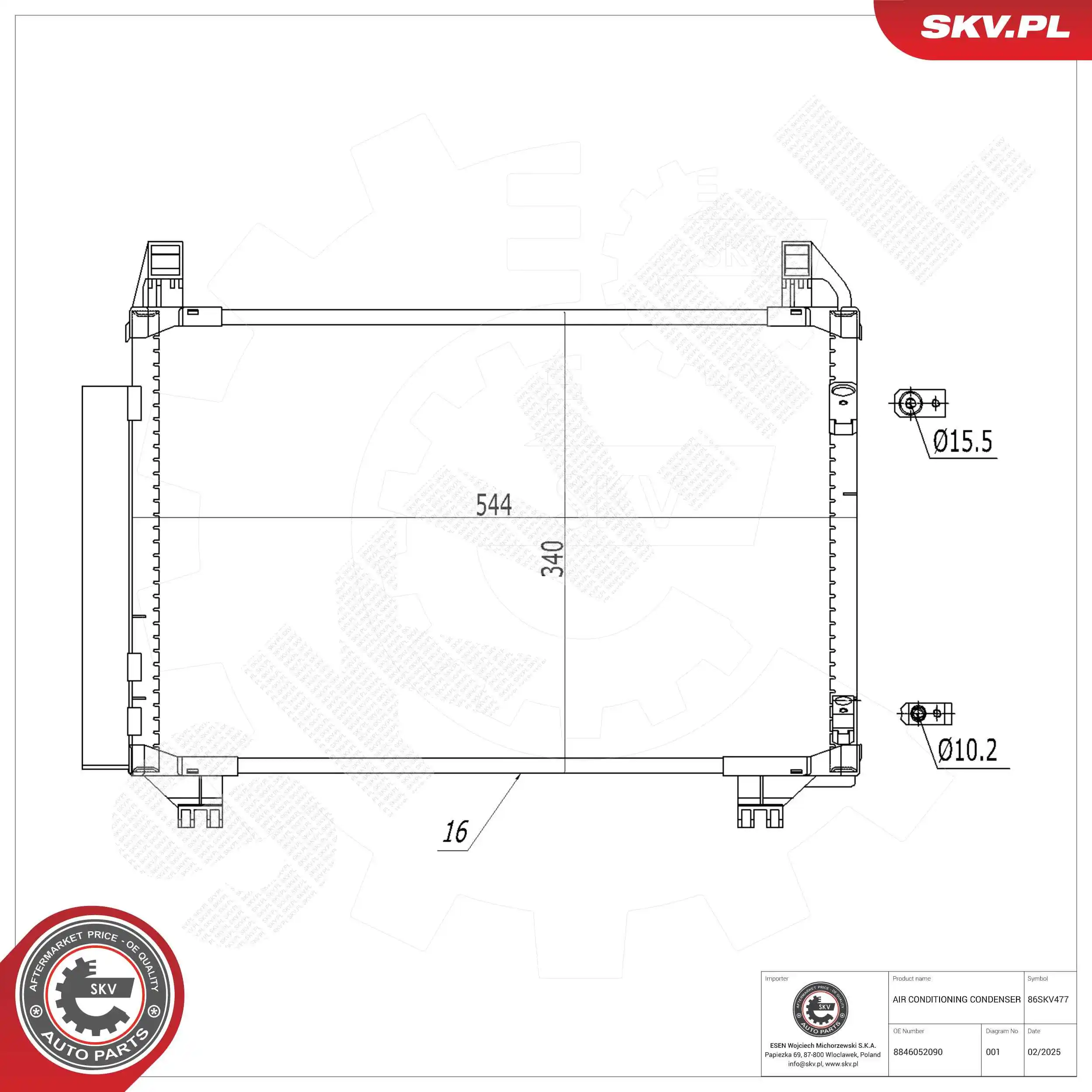 Condenser, air conditioning 86SKV477