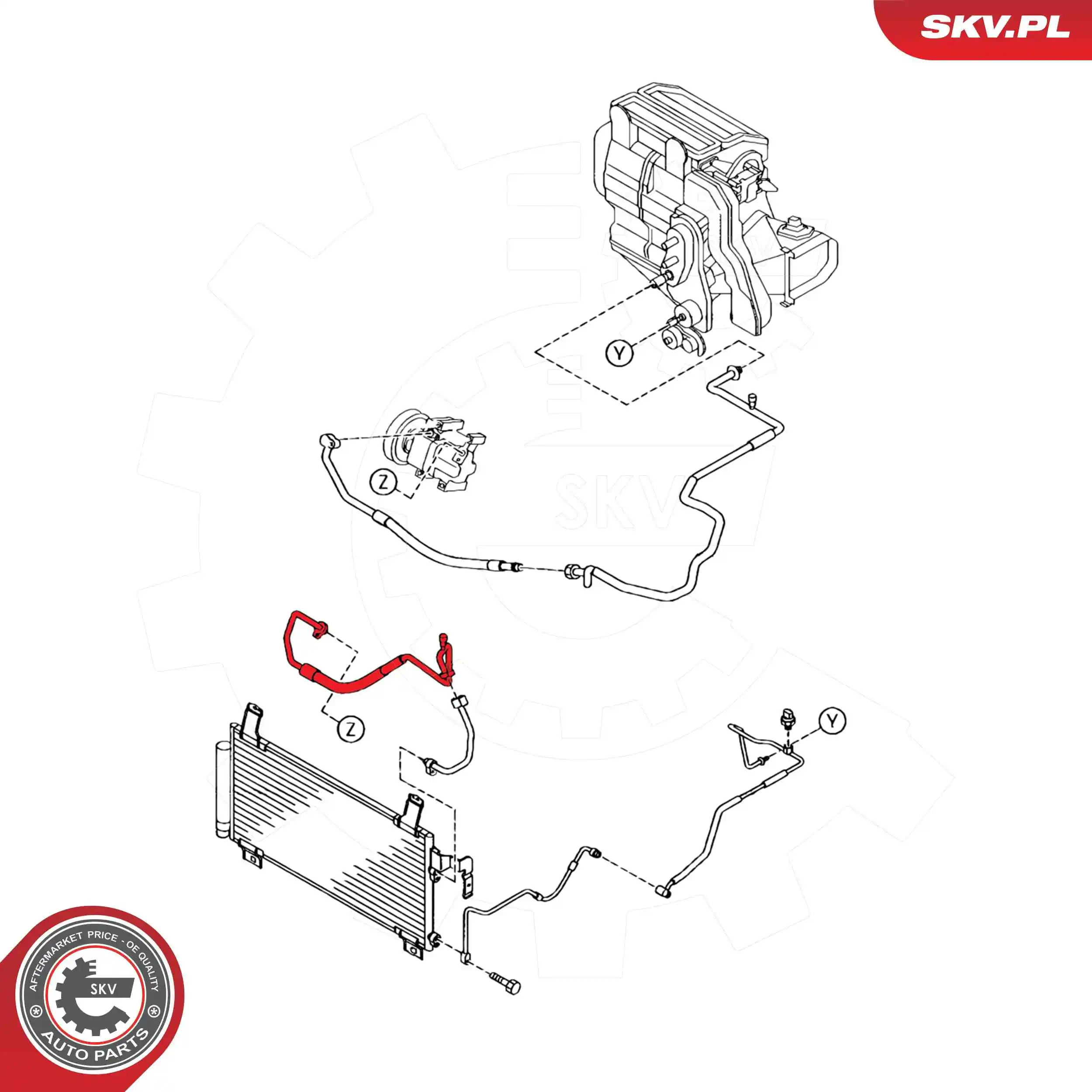 ESEN SKV 54SKV642 High-/Low Pressure Line, air conditioning