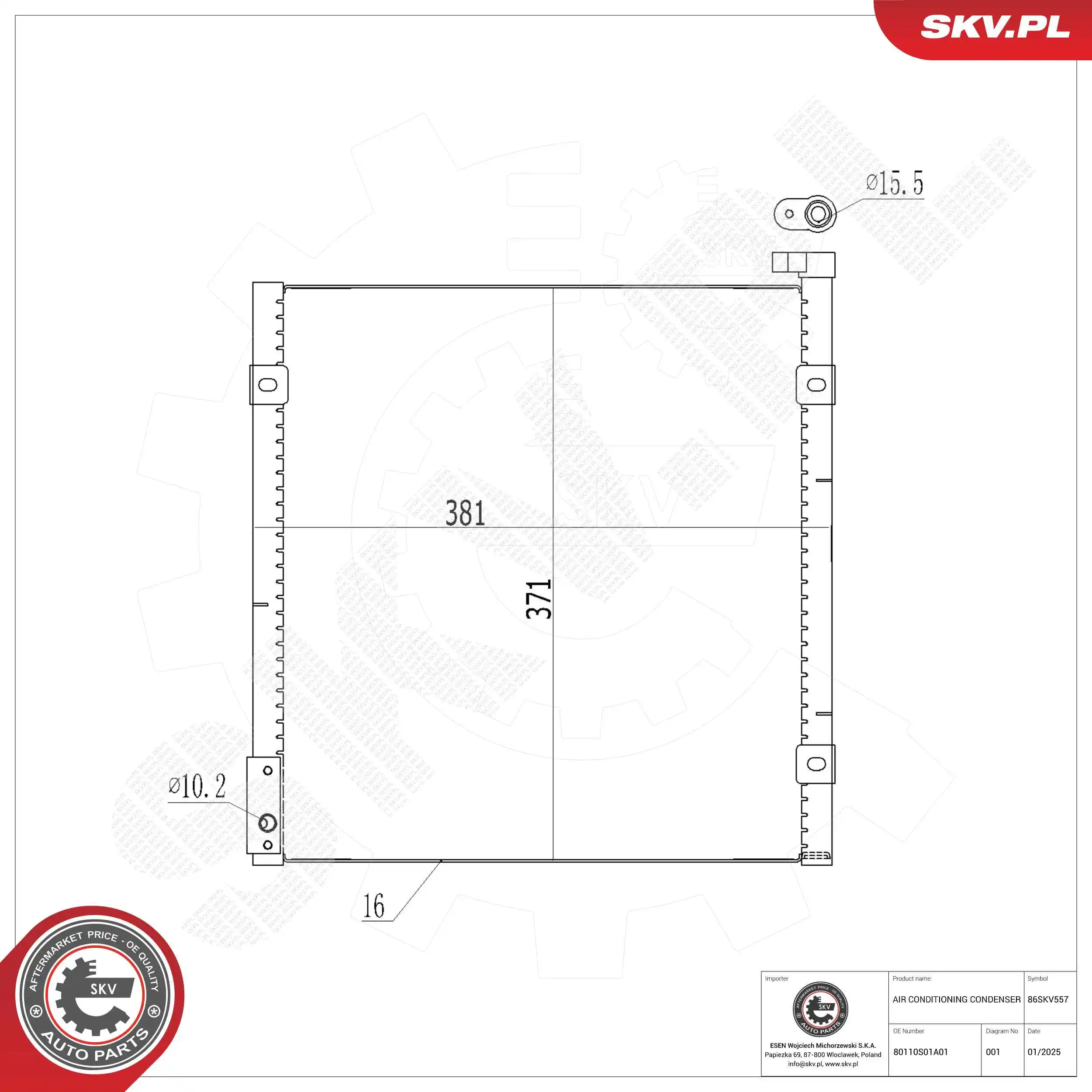 Condenser, air conditioning 86SKV557