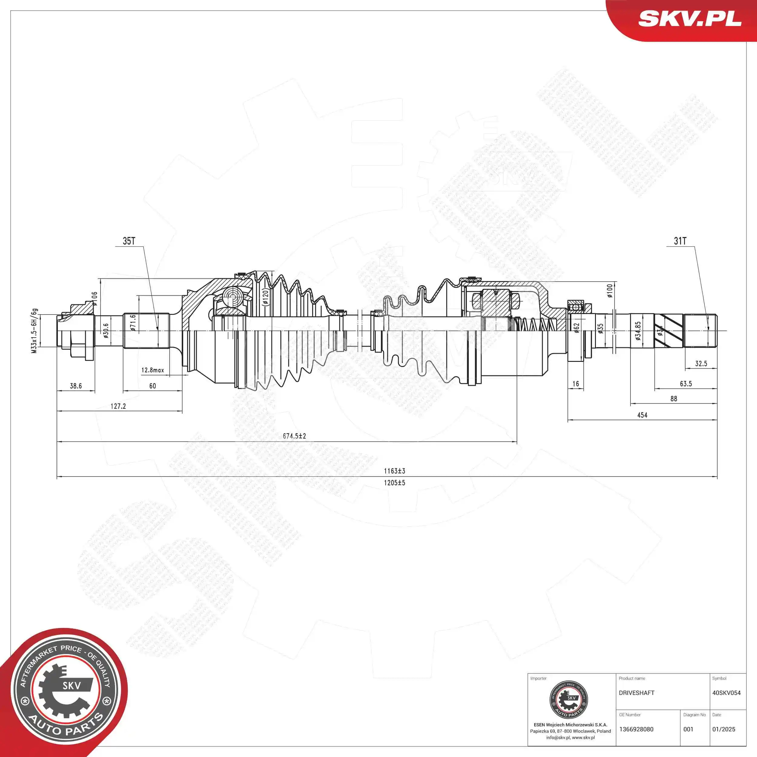 Drive Shaft 40SKV054