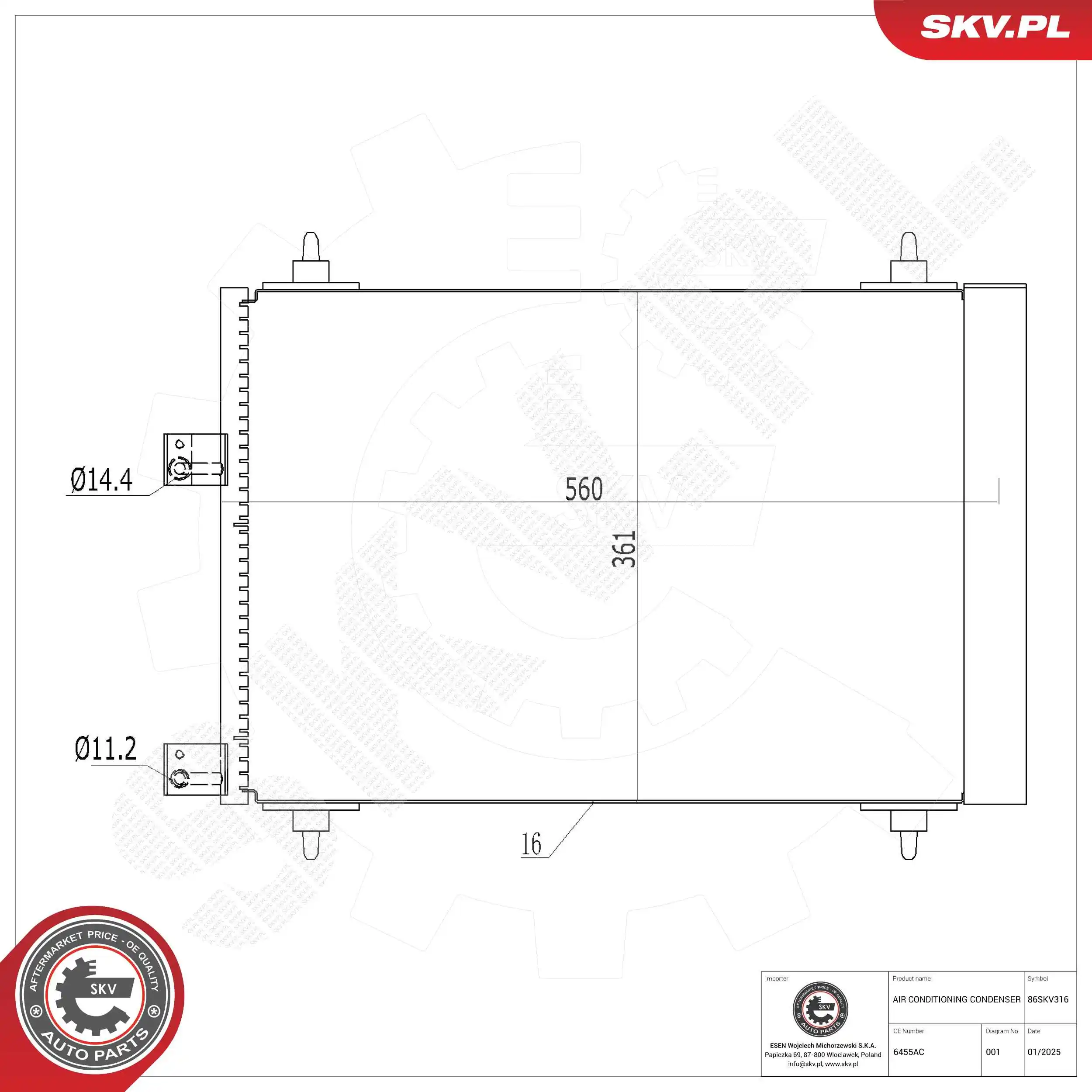 Condenser, air conditioning 86SKV316