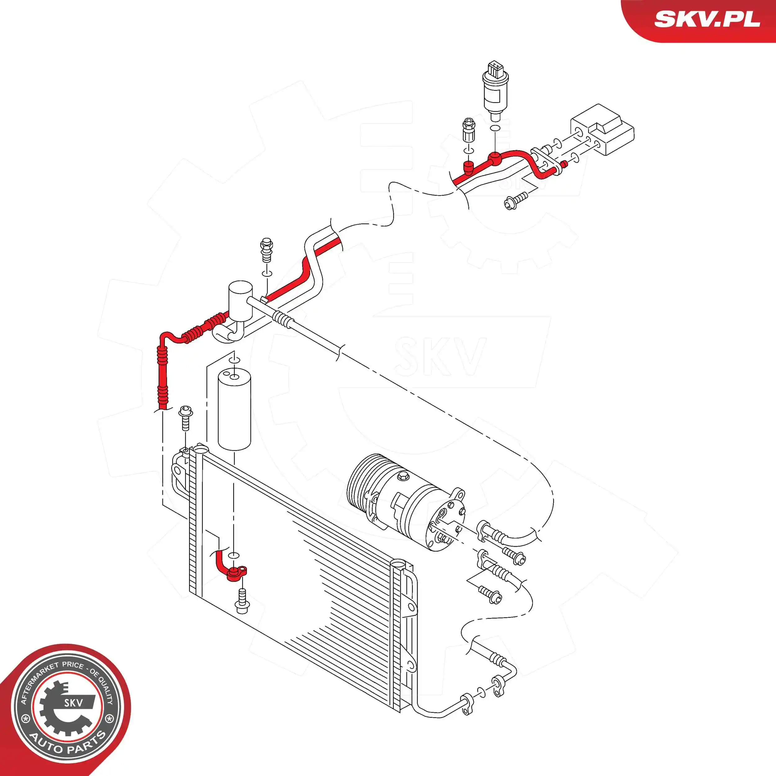 ESEN SKV 54SKV708 High-/Low Pressure Line, air conditioning