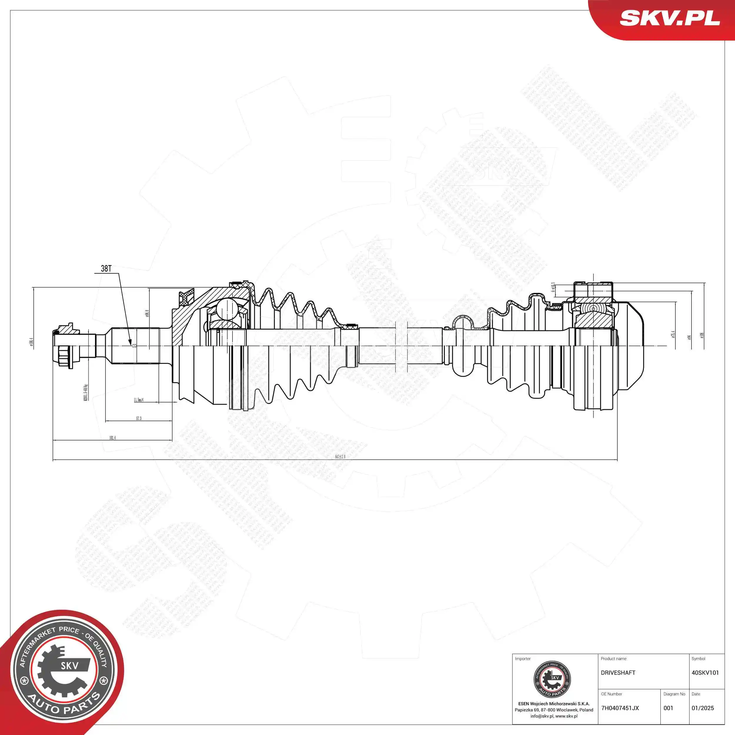 Drive Shaft 40SKV101