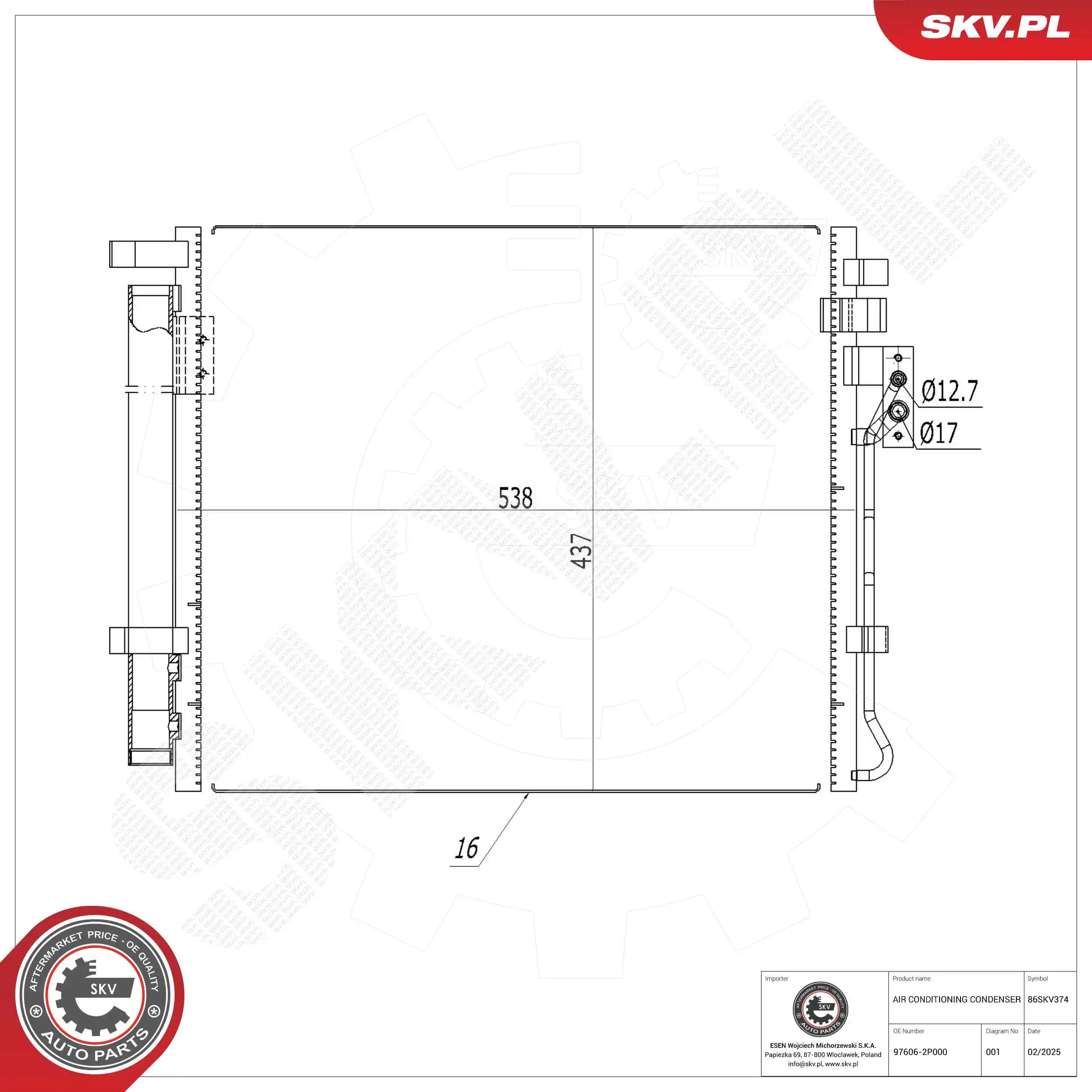 Condenser, air conditioning 86SKV374