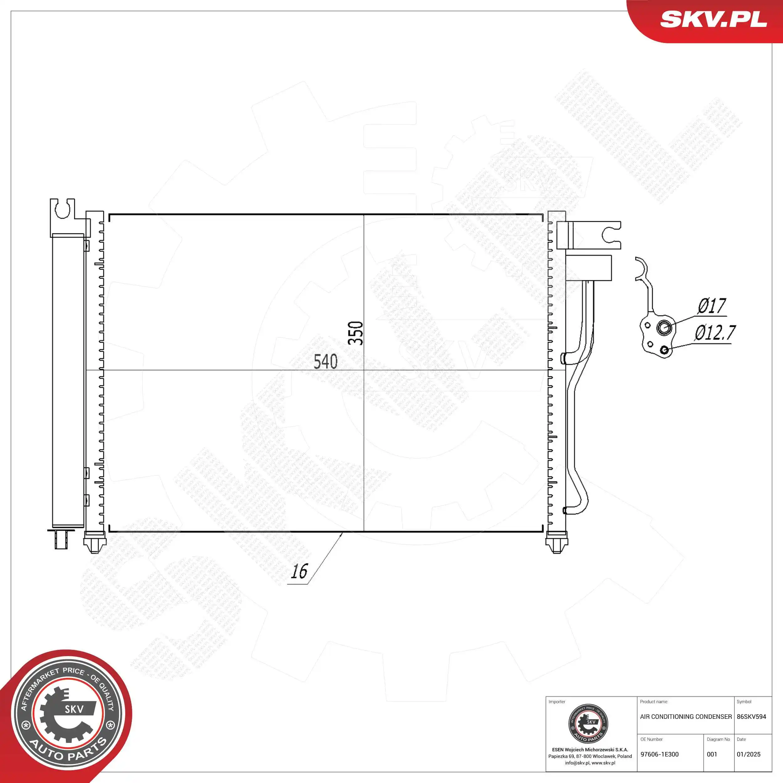 Condenser, air conditioning 86SKV594