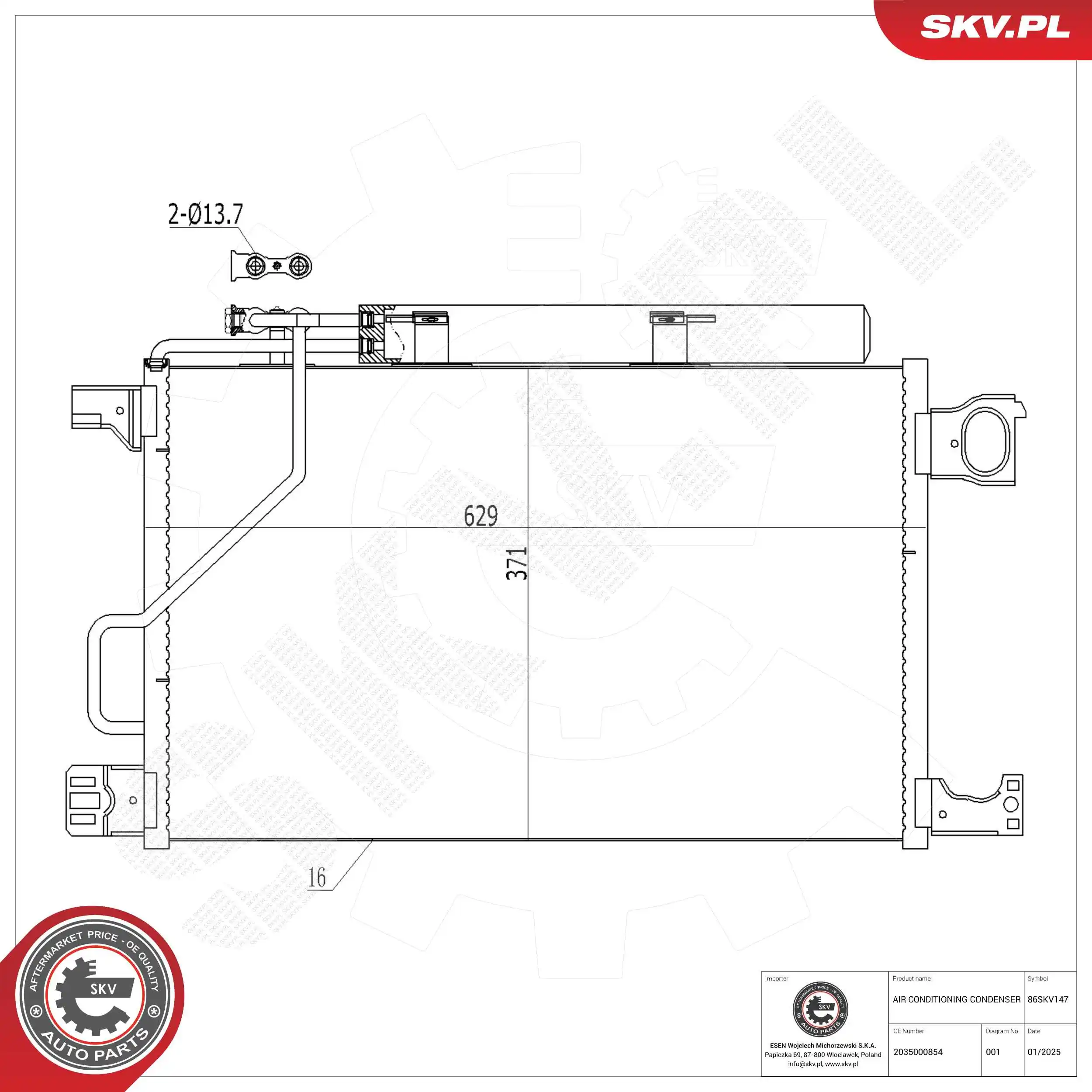 Condenser, air conditioning 86SKV147