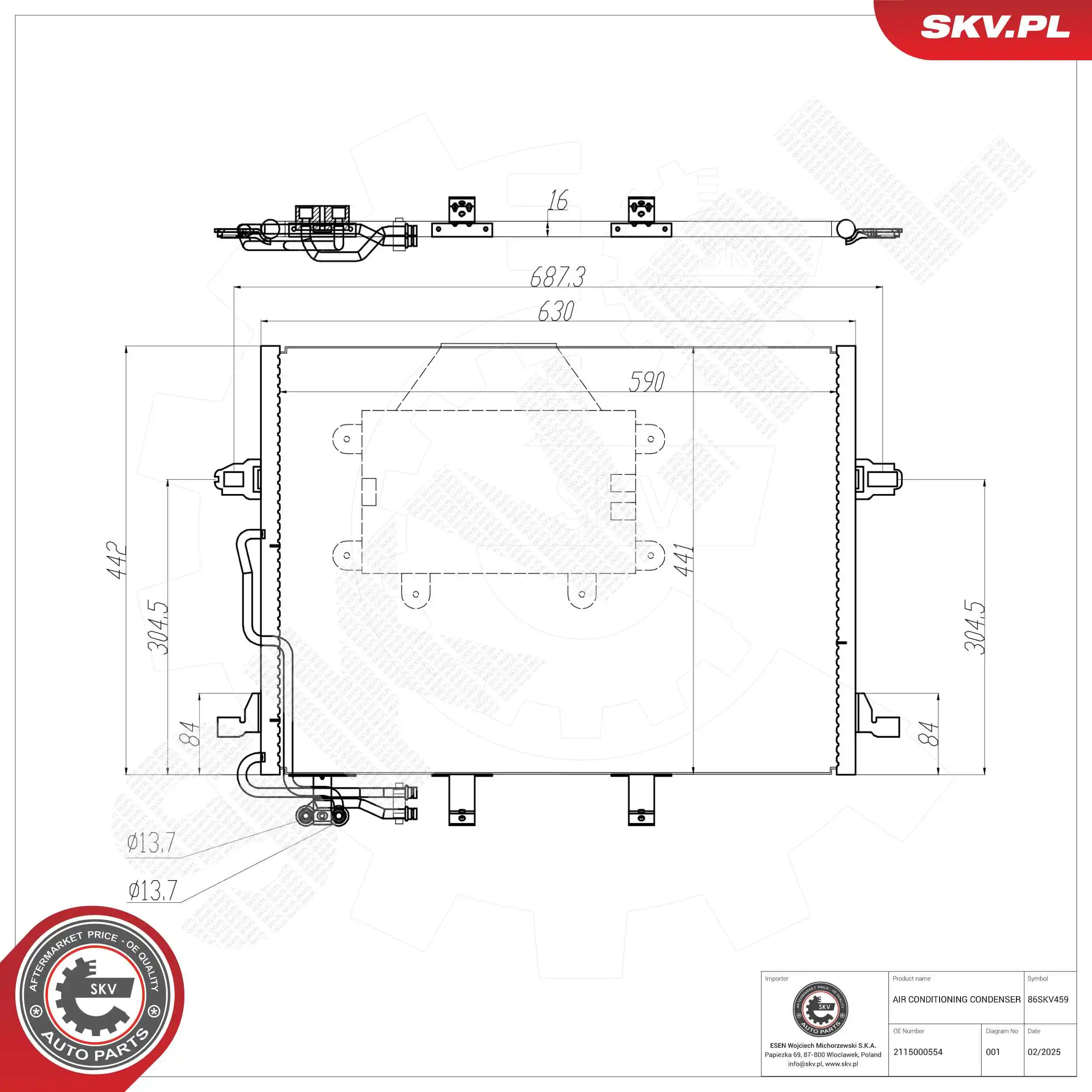 Condenser, air conditioning 86SKV459