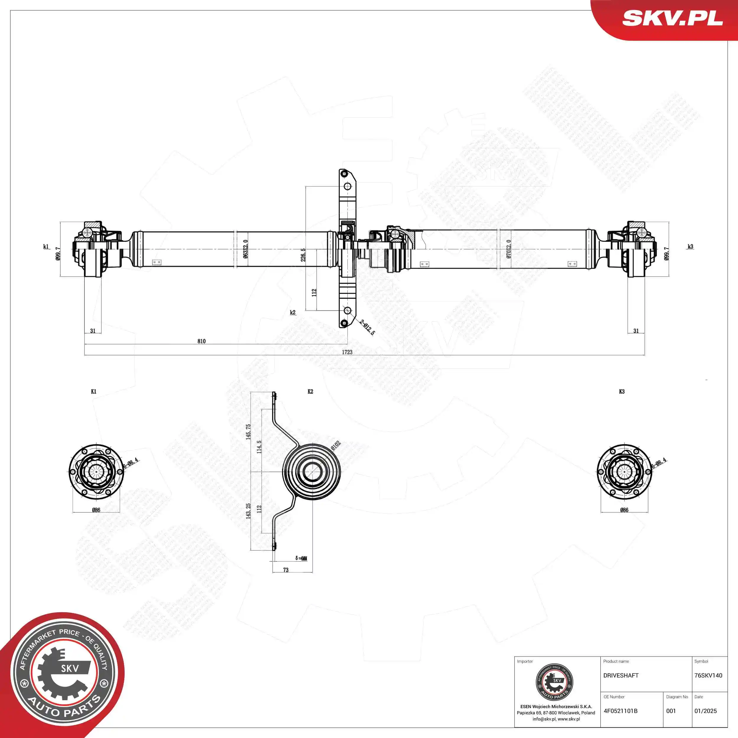 Drive Shaft 76SKV140