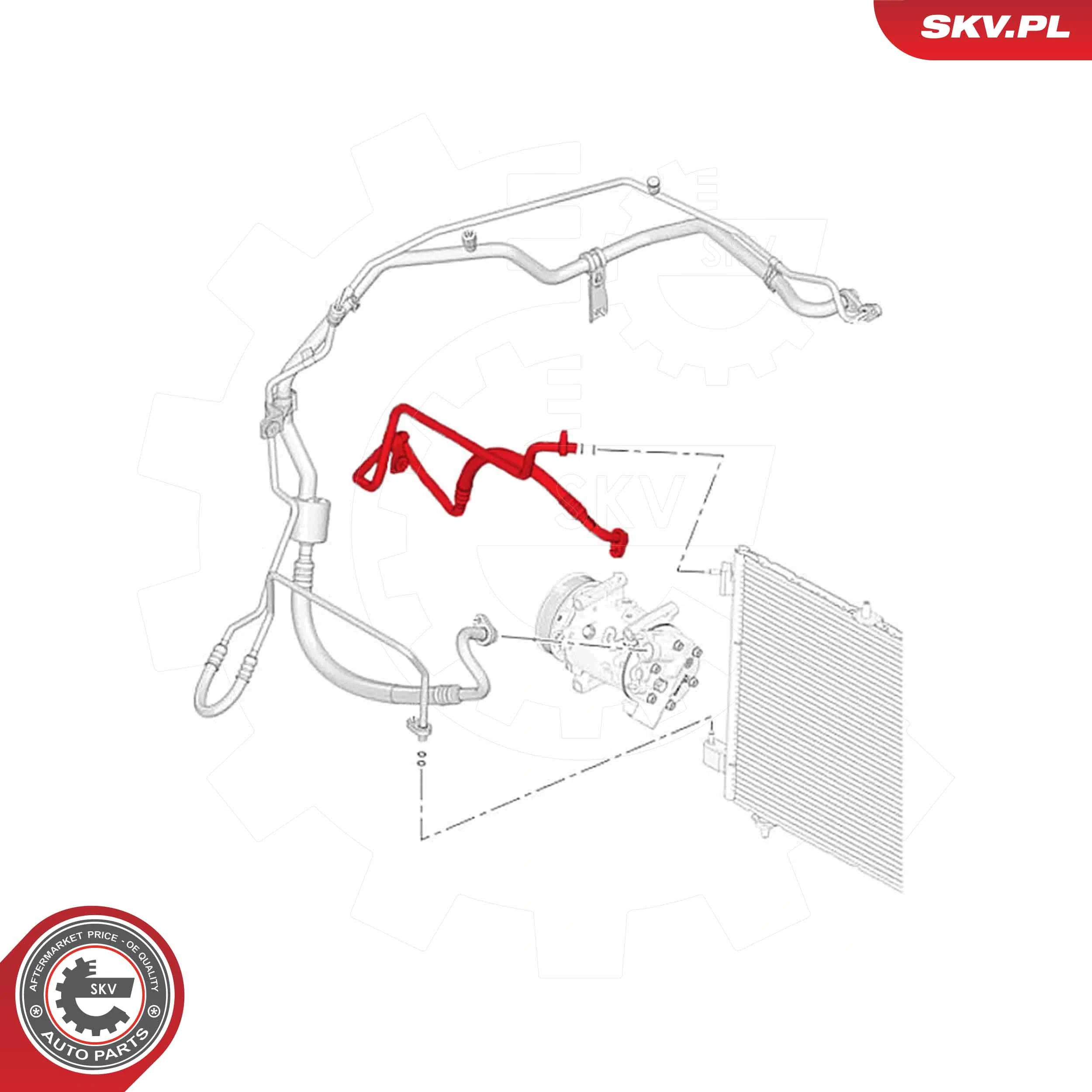 ESEN SKV 43SKV597 High-/Low Pressure Line, air conditioning