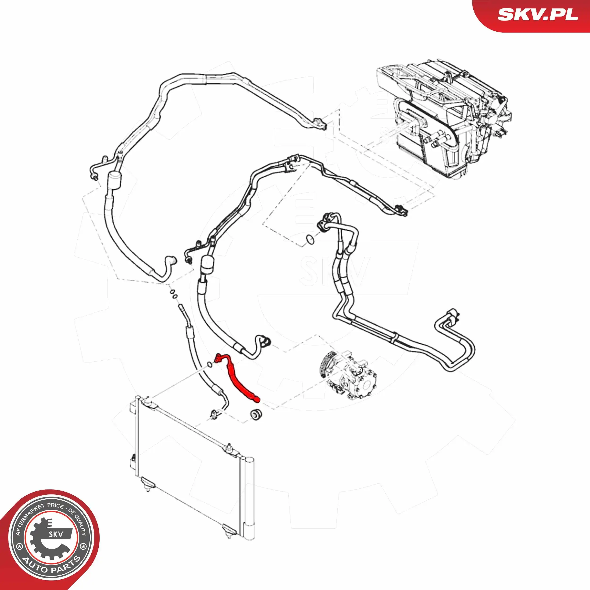 ESEN SKV 54SKV607 High-/Low Pressure Line, air conditioning